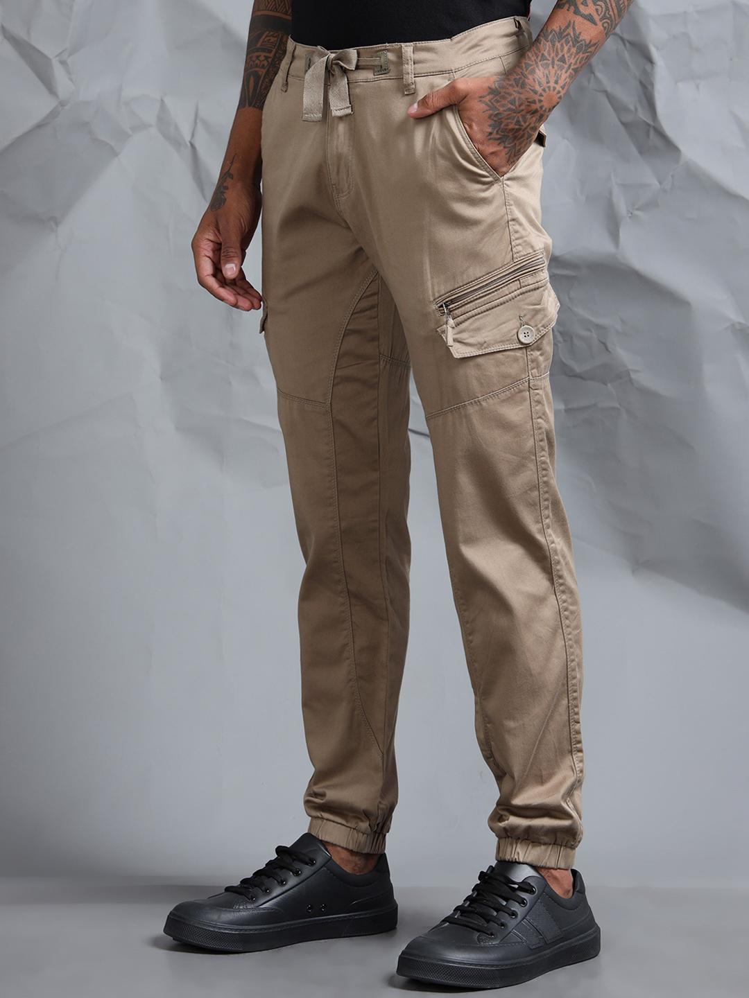 Buy Beevee Men Regular Fit Mid Rise Cargos Trousers - Trousers for Men ...