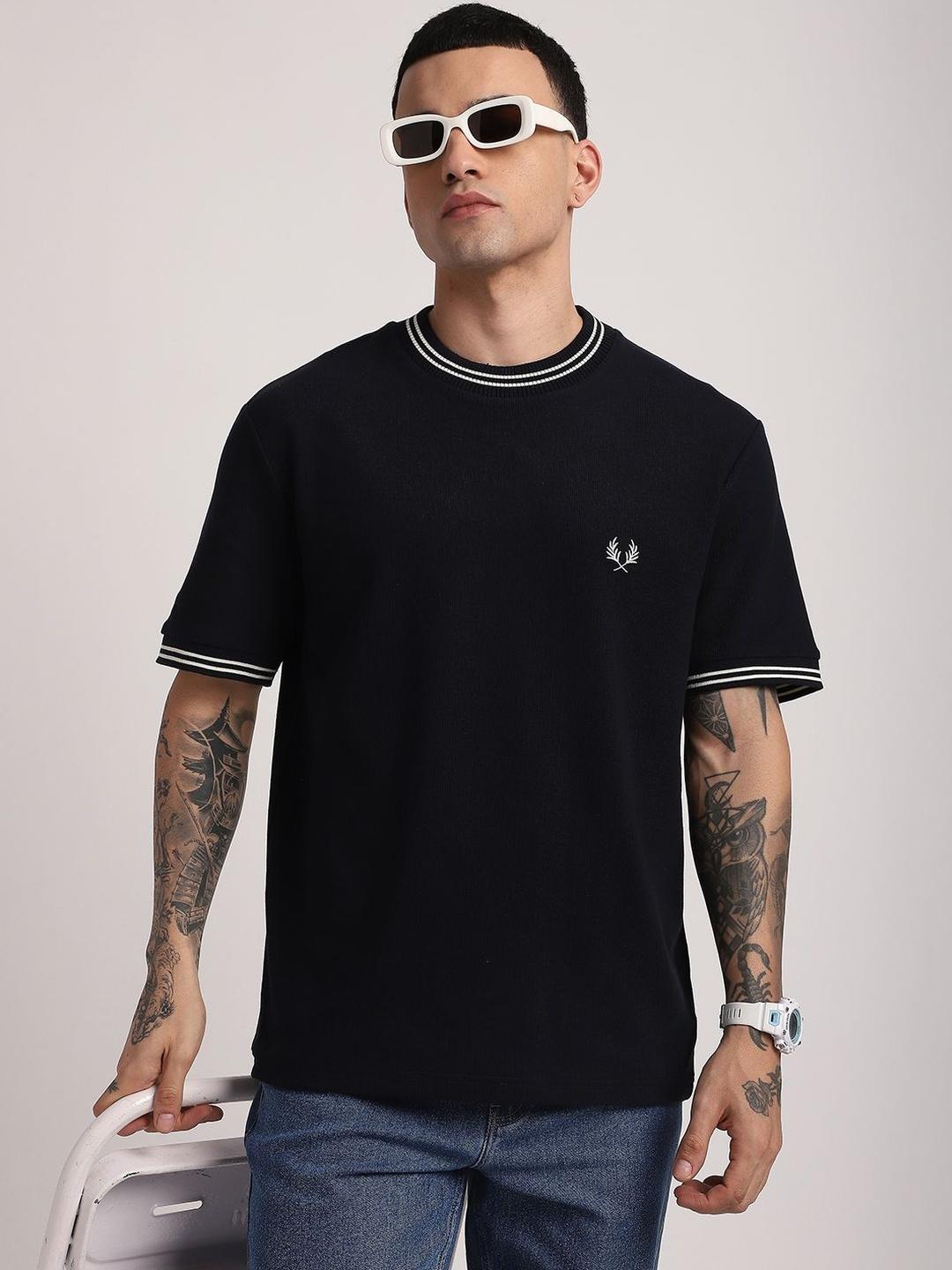 Rocking R&b Brand Buy R&B Brand Logo Drop Shoulder Sleeves Cotton T Shirt - Tshirts for ...