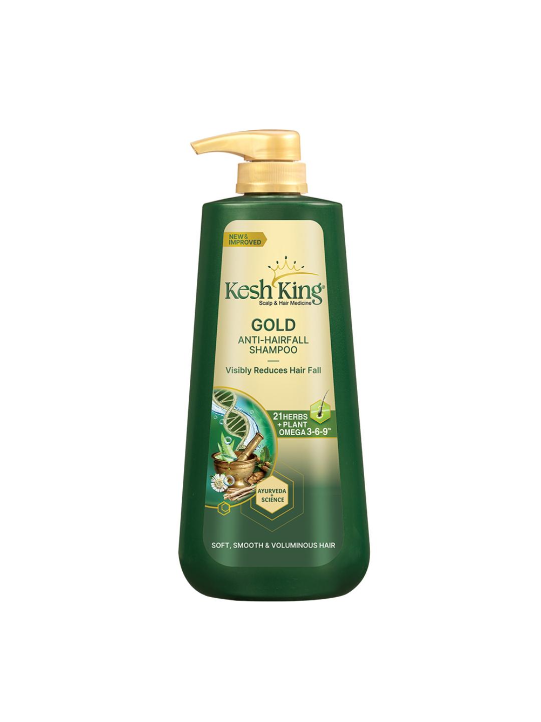 Kesh King Gold Anti Hairfall Shampoo For Soft Smooth & Voluminous Hair 1 L - - Personal Care for Unisex