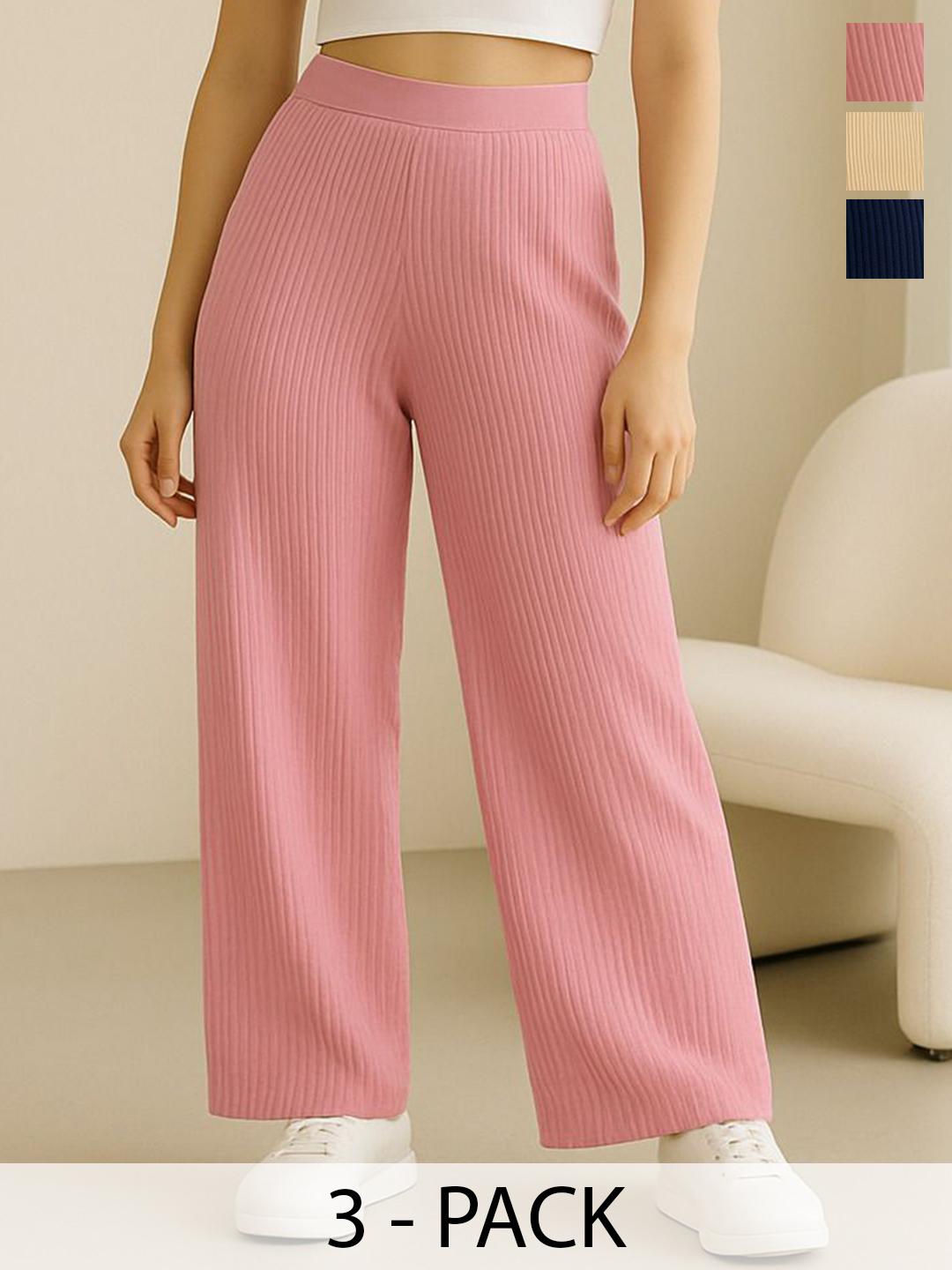 Women's Mauve Straight Fit Cropped Parallel Trousers