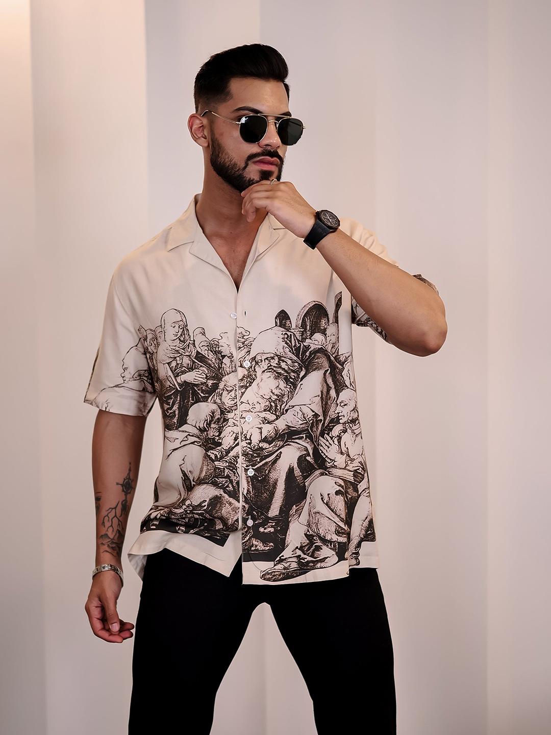 Tyfbb Buy Eszett Spread Collar Graphic Printed Shirt - Shirts for Men ...