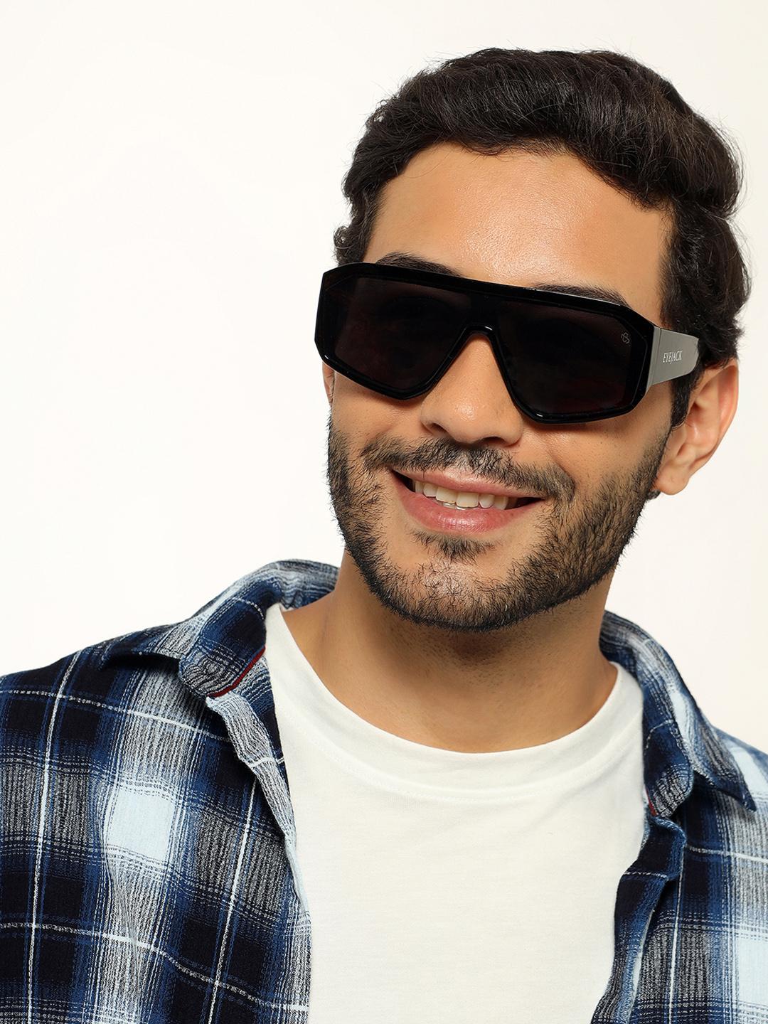 Buy Eyejack By Voyage Unisex Wayfarer Full Rim Sunglasses With UV Protected Lens ID2329CL860 - - Accessories for Unisex