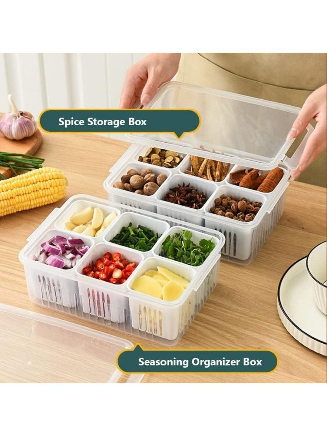 Buy Faverito 6 Grid Fridge Storage Transparent Containers - Container ...