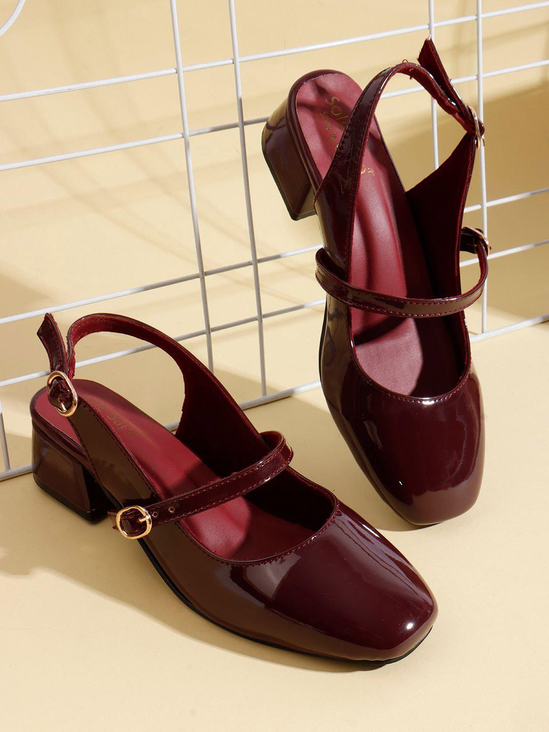 Sole Saga Women Block Mary Janes With Buckles