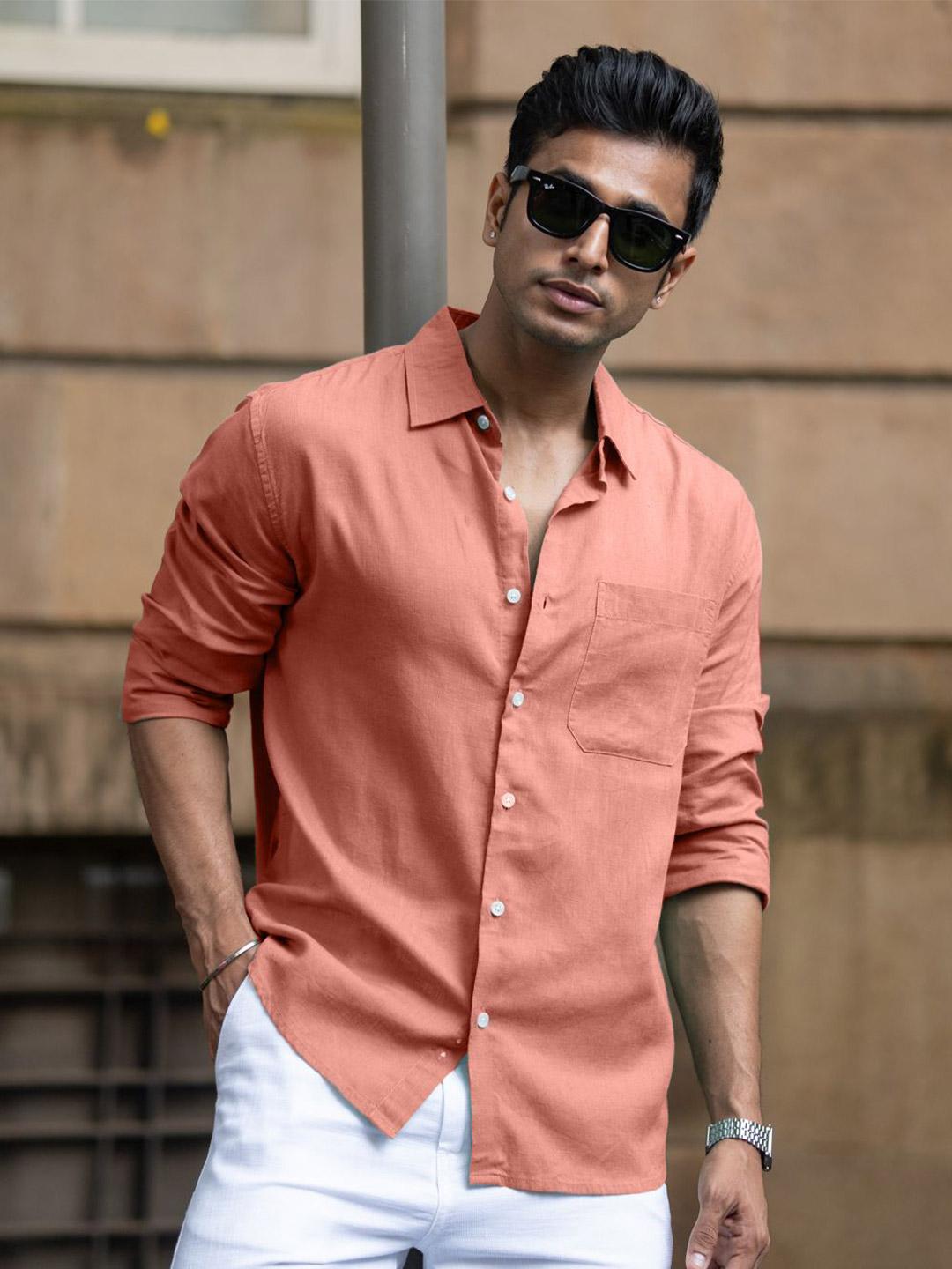 Powerlook Men Solid Spread Collar Casual Shirt