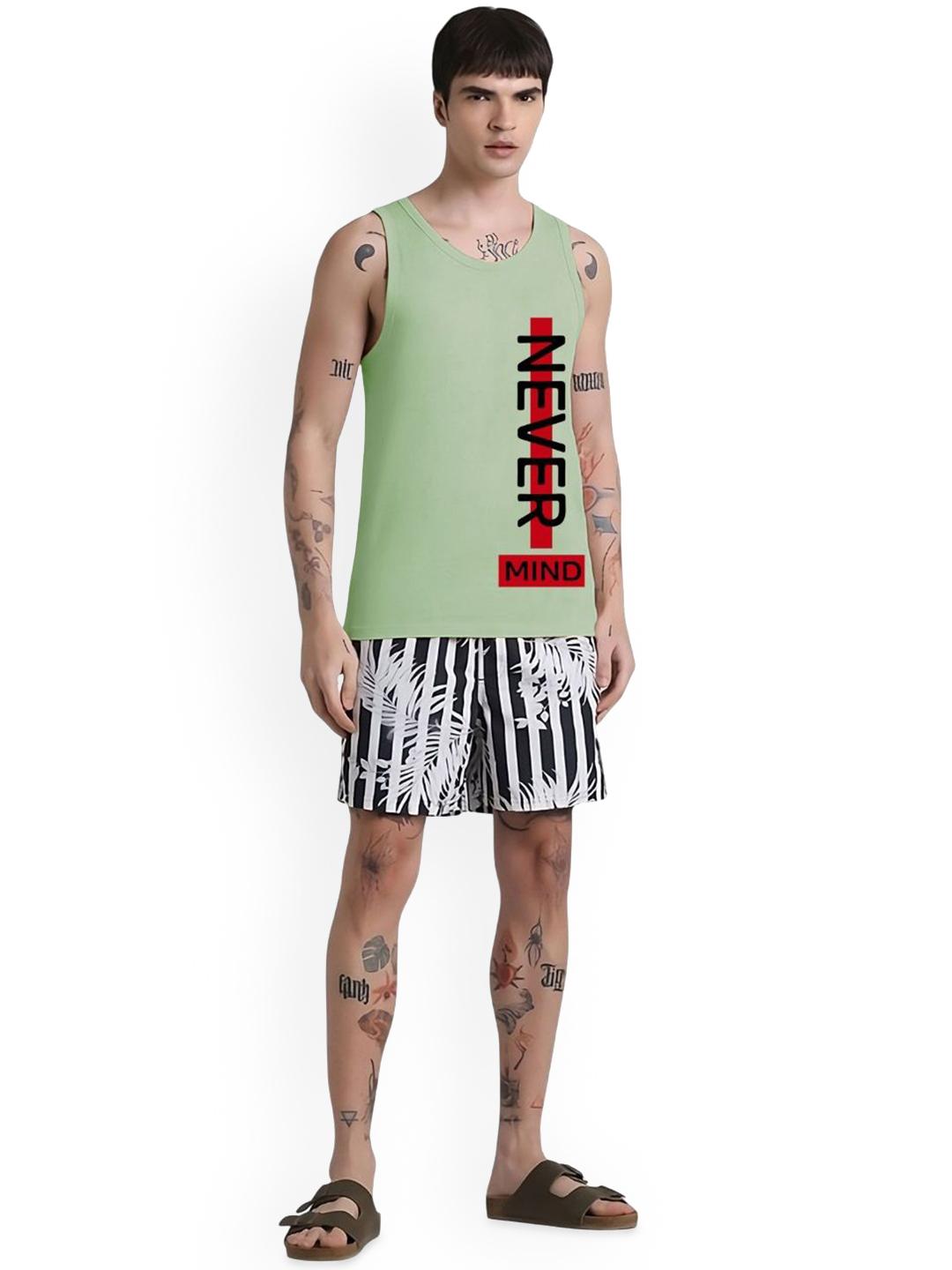Buy Kasendra Men Printed Round Neck Sleeveless Innerwear Vest -  - Apparel for Men