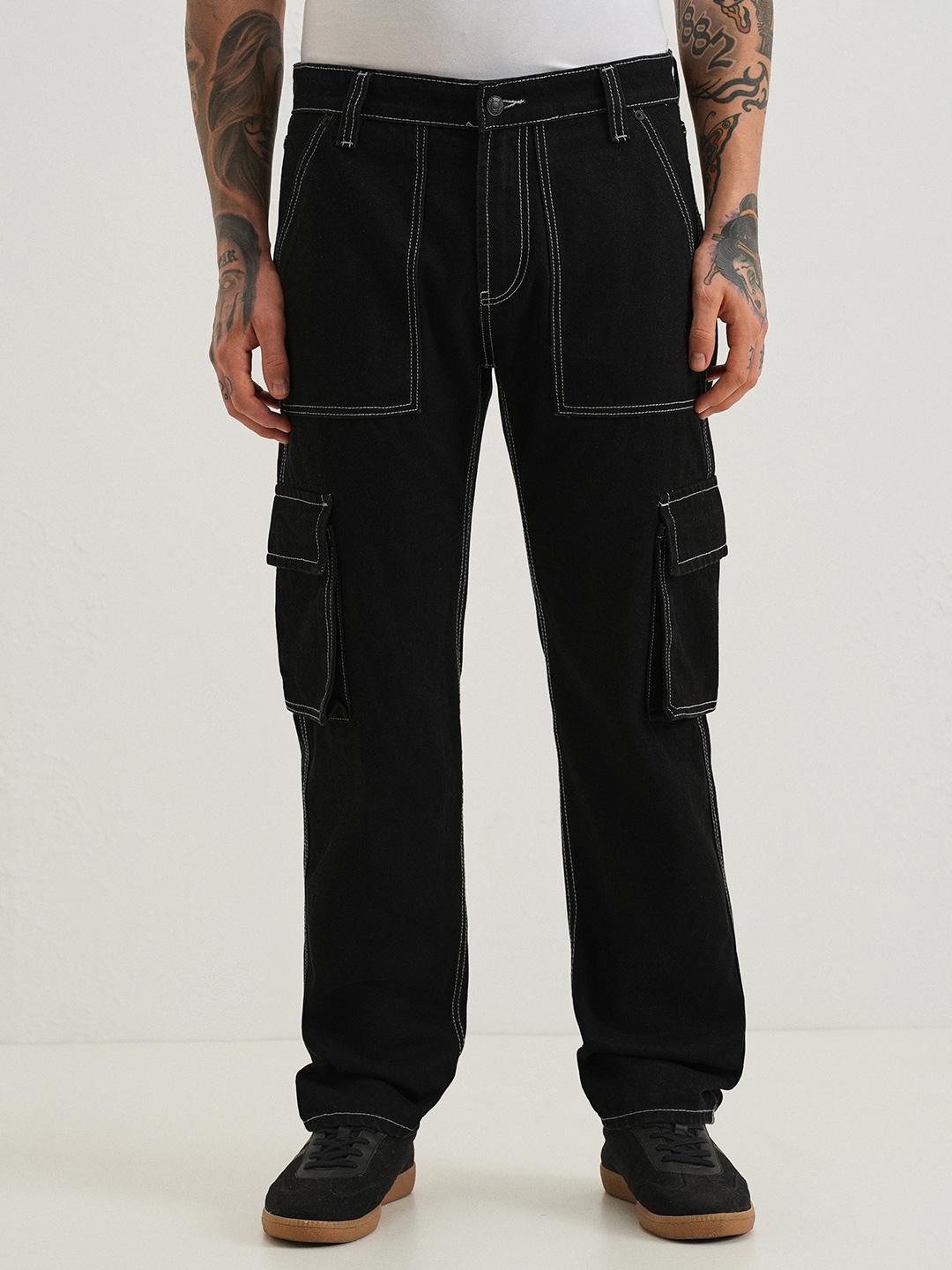 Banana Club Men Relaxed Fit Cotton Cargo Jeans