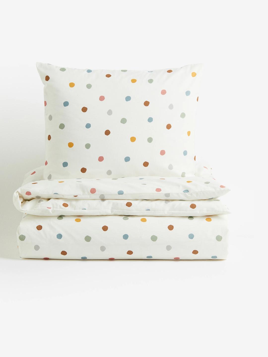 Buy H&M White Cotton Single Duvet Cover Set - - Home for Girls