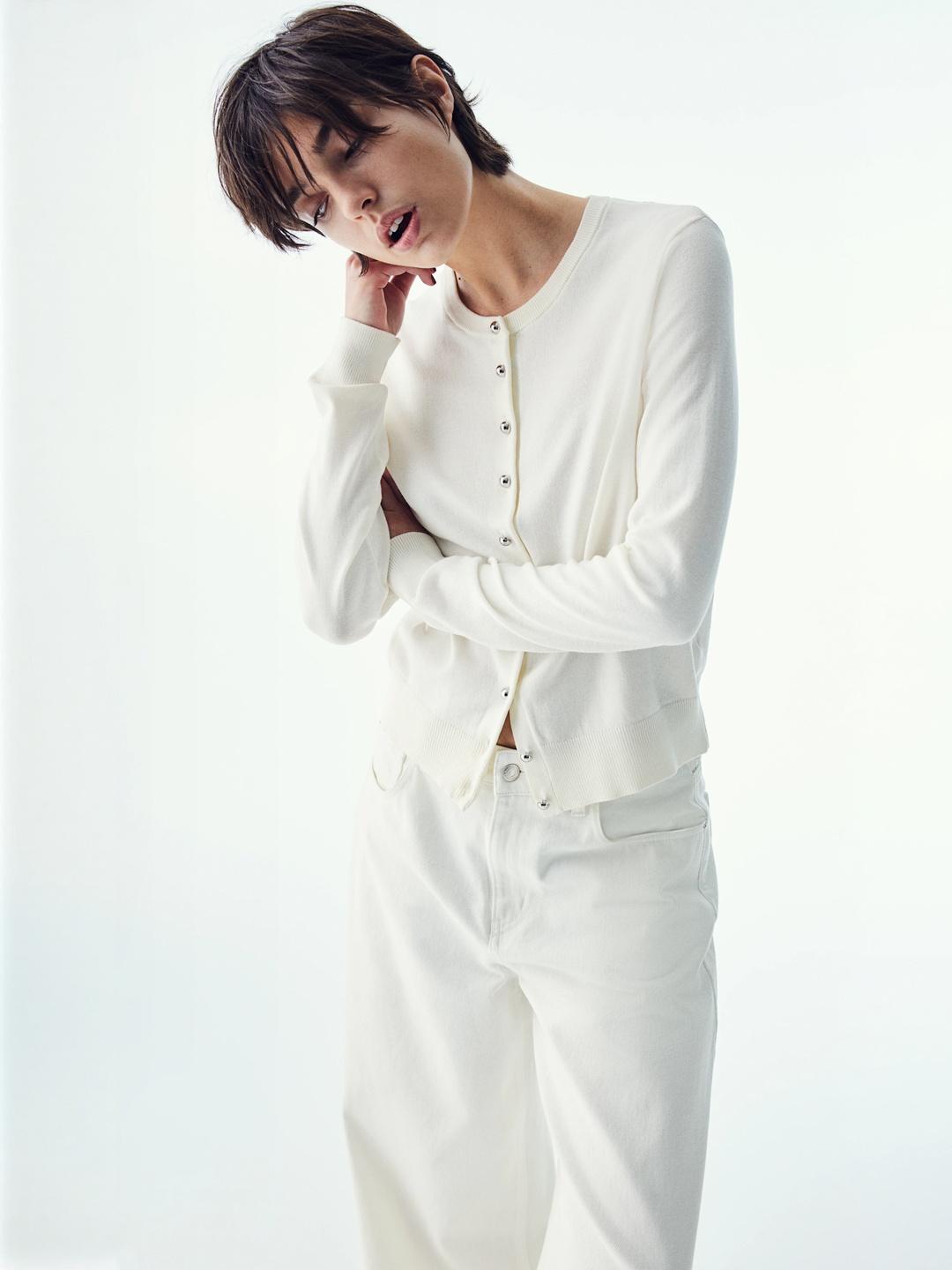 Cardigan Femme H&M Avec Poches - Taille L Tall - Marron - Fermeture éclair