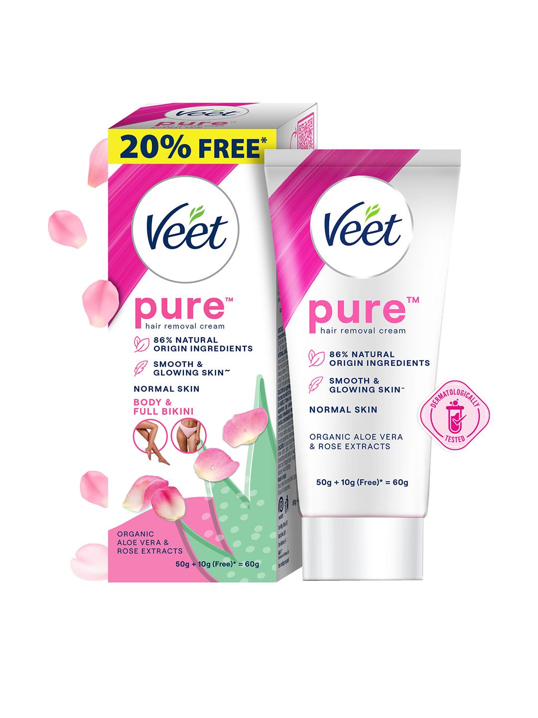 Buy Veet Women Pure Hair Removal Cream For Normal Skin With Aloe Vera & Rose Extracts   60 G -  - Personal Care for Women