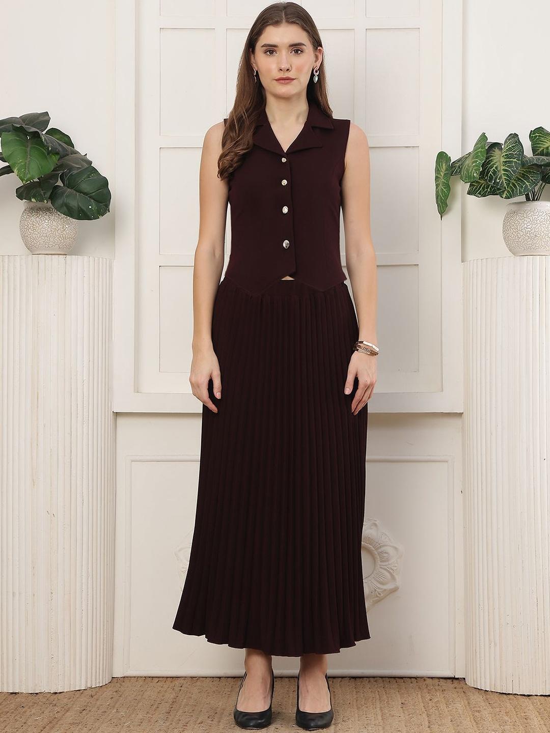 Buy JAKANARY Solid Waistcoat With Skirt - - Apparel for Women