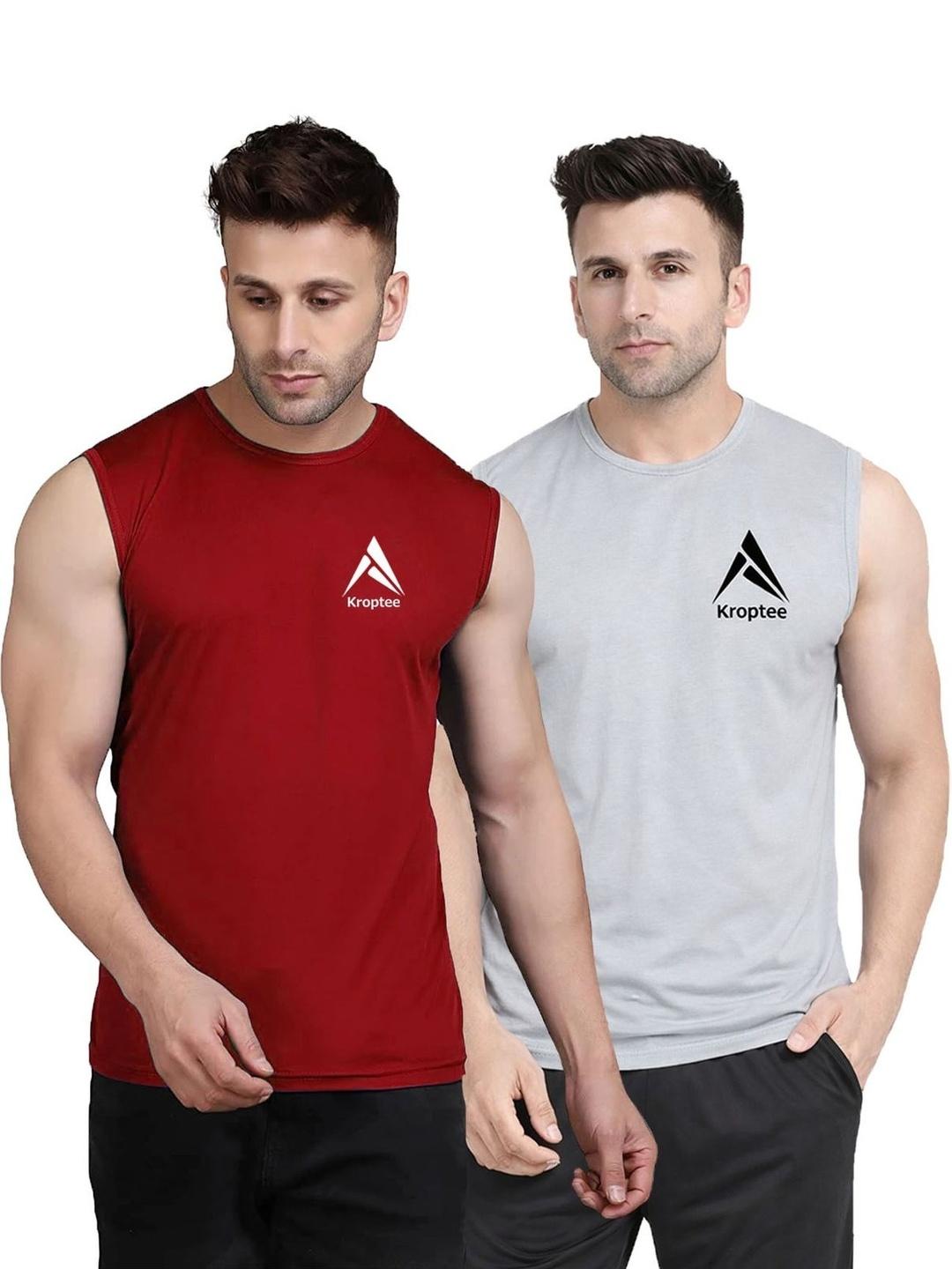 Buy Kroptee Pack Of 2 Cotton Blend Gym Vest -  - Apparel for Men