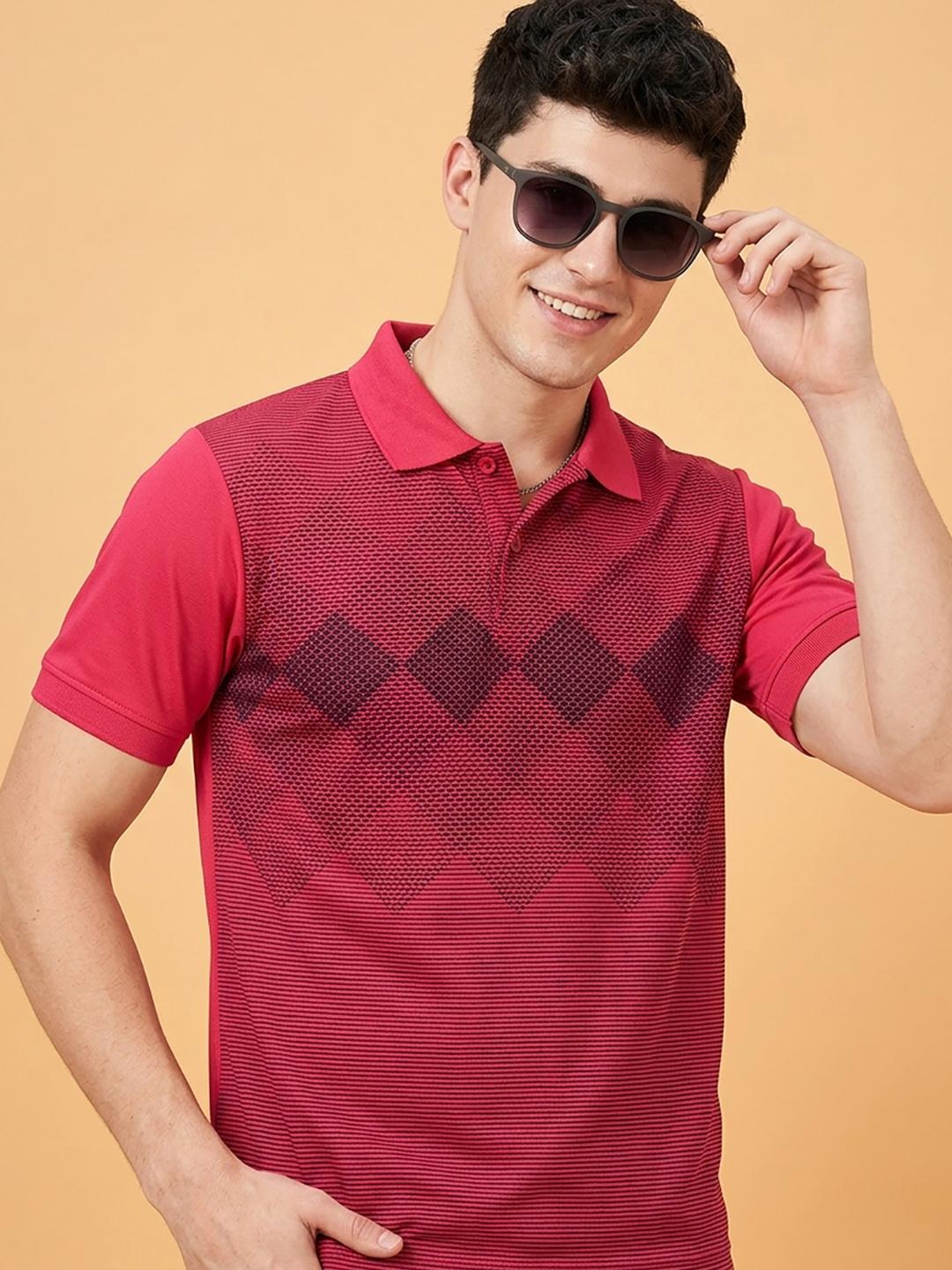 Buy HERE&NOW Men Printed Polo Collar T Shirt - Tshirts for Men 41219537 ...