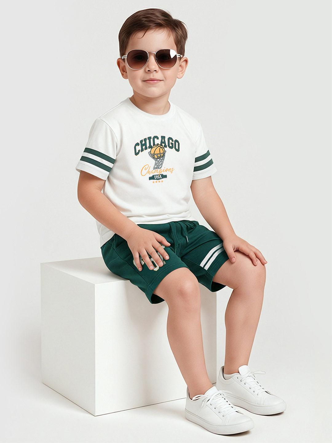Buy Max Boys Printed Round Neck Short Sleeves Cotton T Shirt With Shorts -  - Apparel for Boys