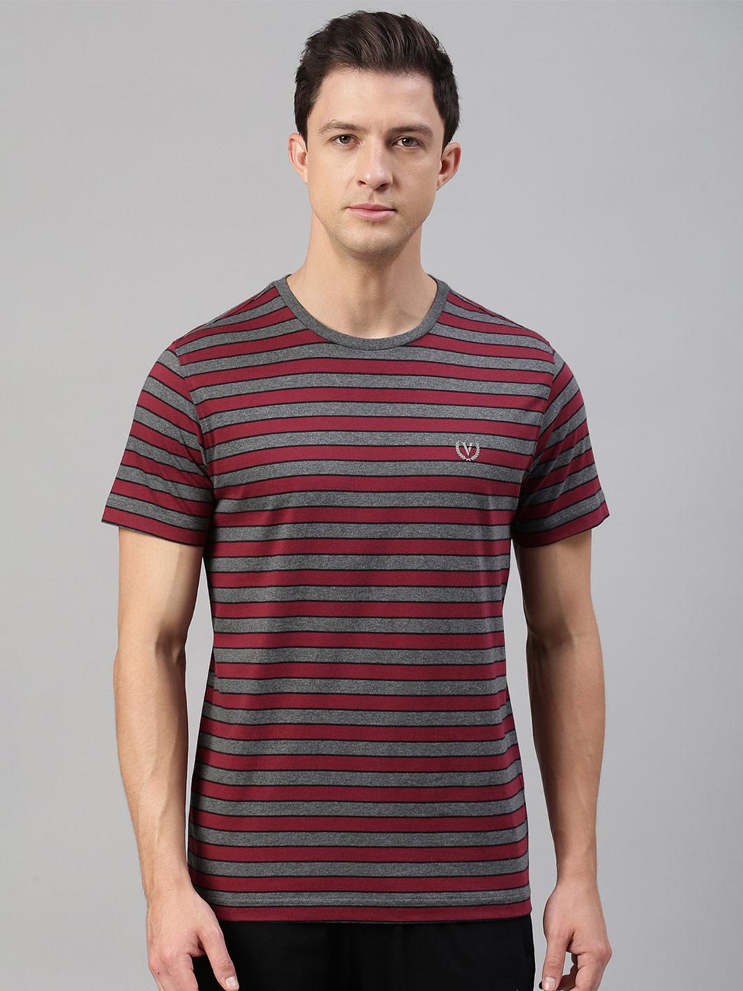 Buy Van Heusen Innerwear Striped Round Neck Short Sleeves Cotton Lounge Tshirt -  - Apparel for Men