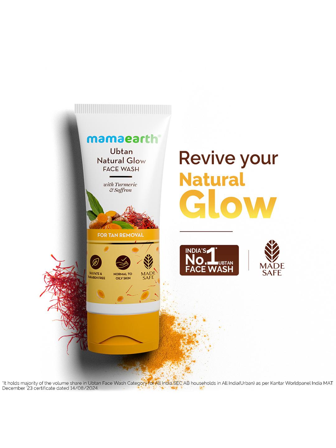 Buy Mamaearth Ubtan Natural Face Wash With Turmeric & Saffron For Tan Removal 100ml - - Personal Care for Unisex