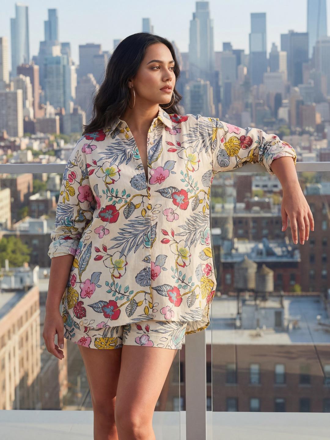 Buy SZN Floral Printed Shirt & Shorts Co Ords - - Apparel for Women