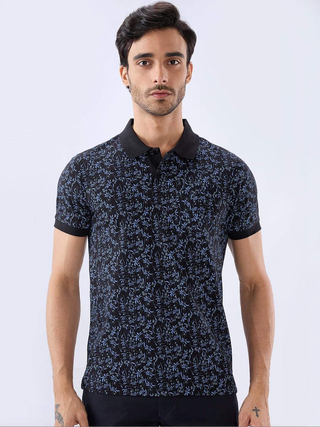Buy Parx Men Floral Printed Polo Collar T Shirt - Tshirts for Men ...