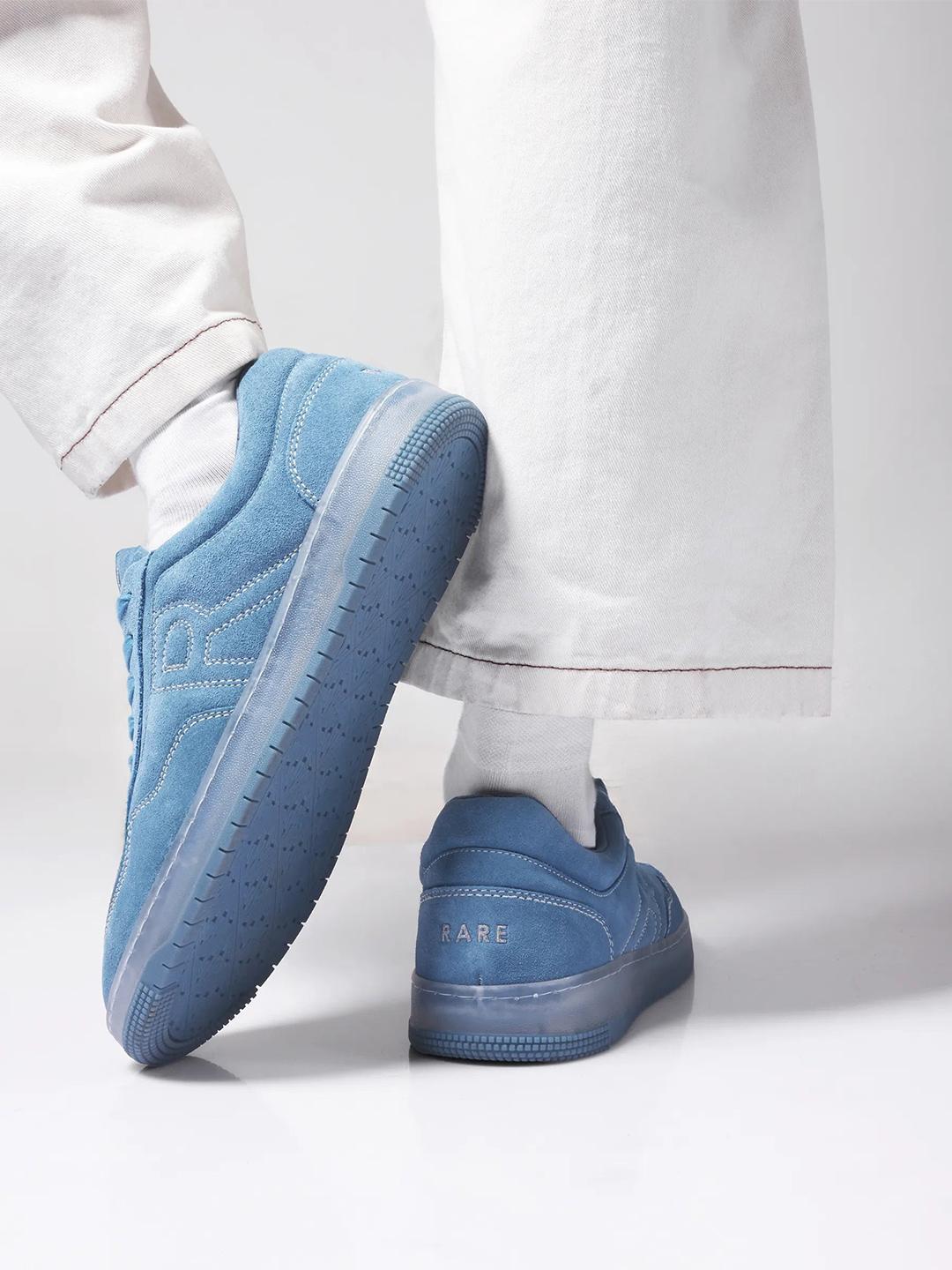 RARE RABBIT Men Oslo Blue Suede Sneakers - Image 1