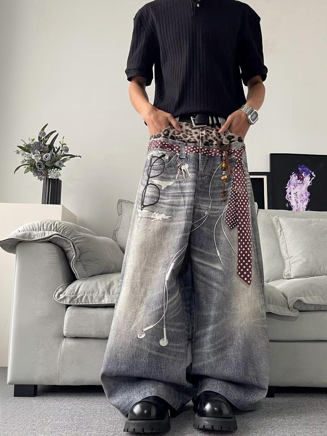 StyleCast x Revolte Men Wide Leg Jeans
