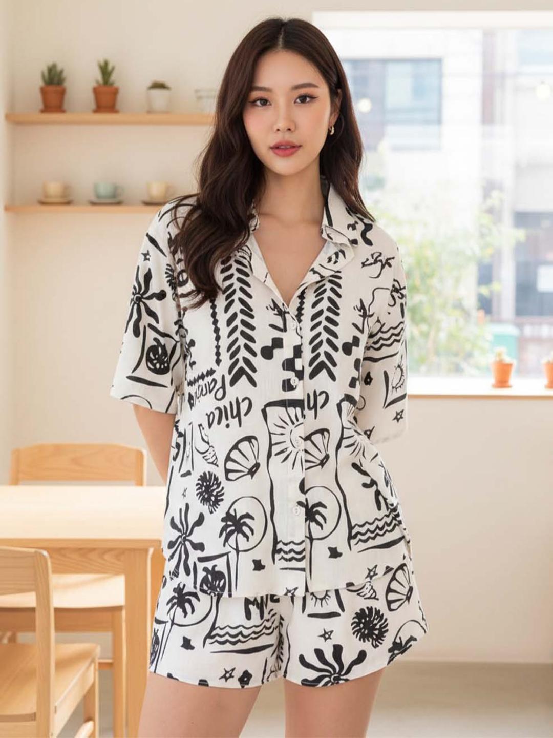 Buy SZN Printed Shirt & Shorts Co Ord Set - - Apparel for Women