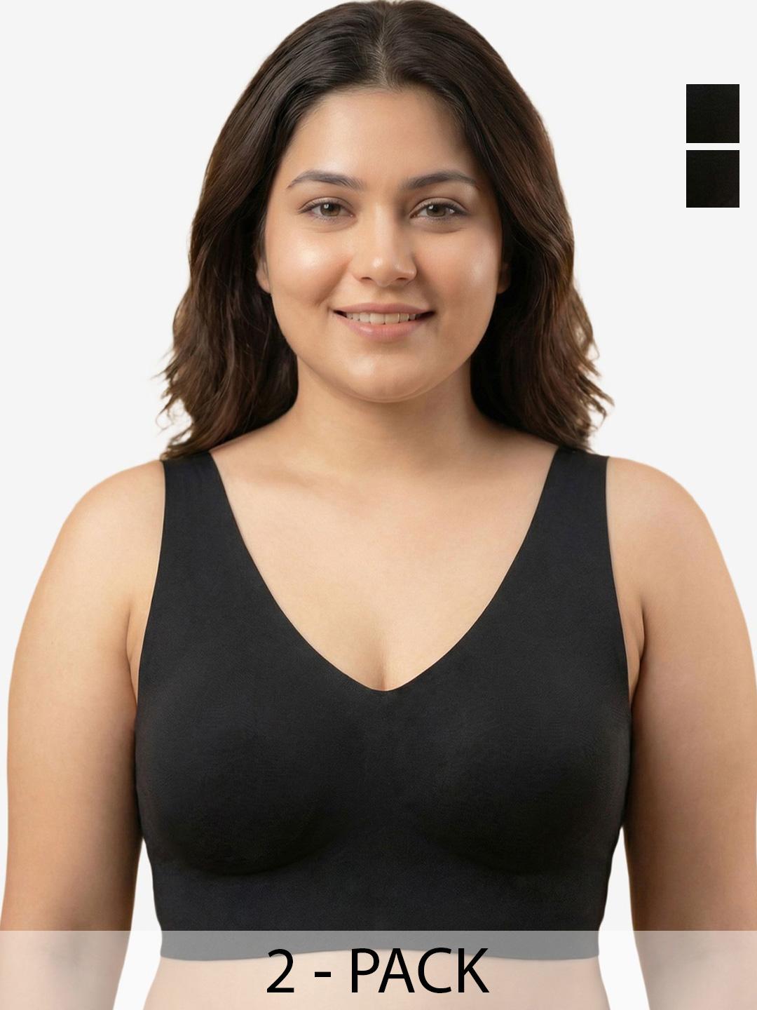 Buy Tweens Pack Of 2 Cotton Non Padded Full Coverage Plus Size Hidden Concealer Bonded Bra - - Apparel for Women