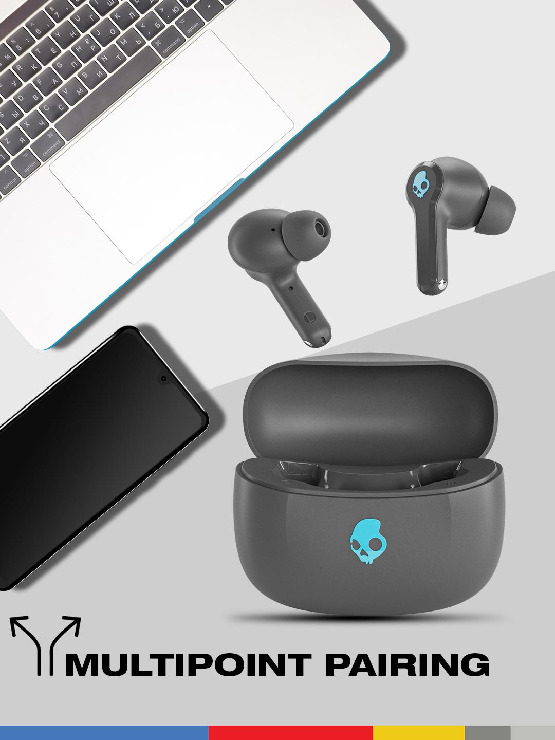 Skullcandy InkD In-Ear Water Resistant True Wireless Bluetooth Earbuds with Quad Mic Rs. 1999 - Myntra