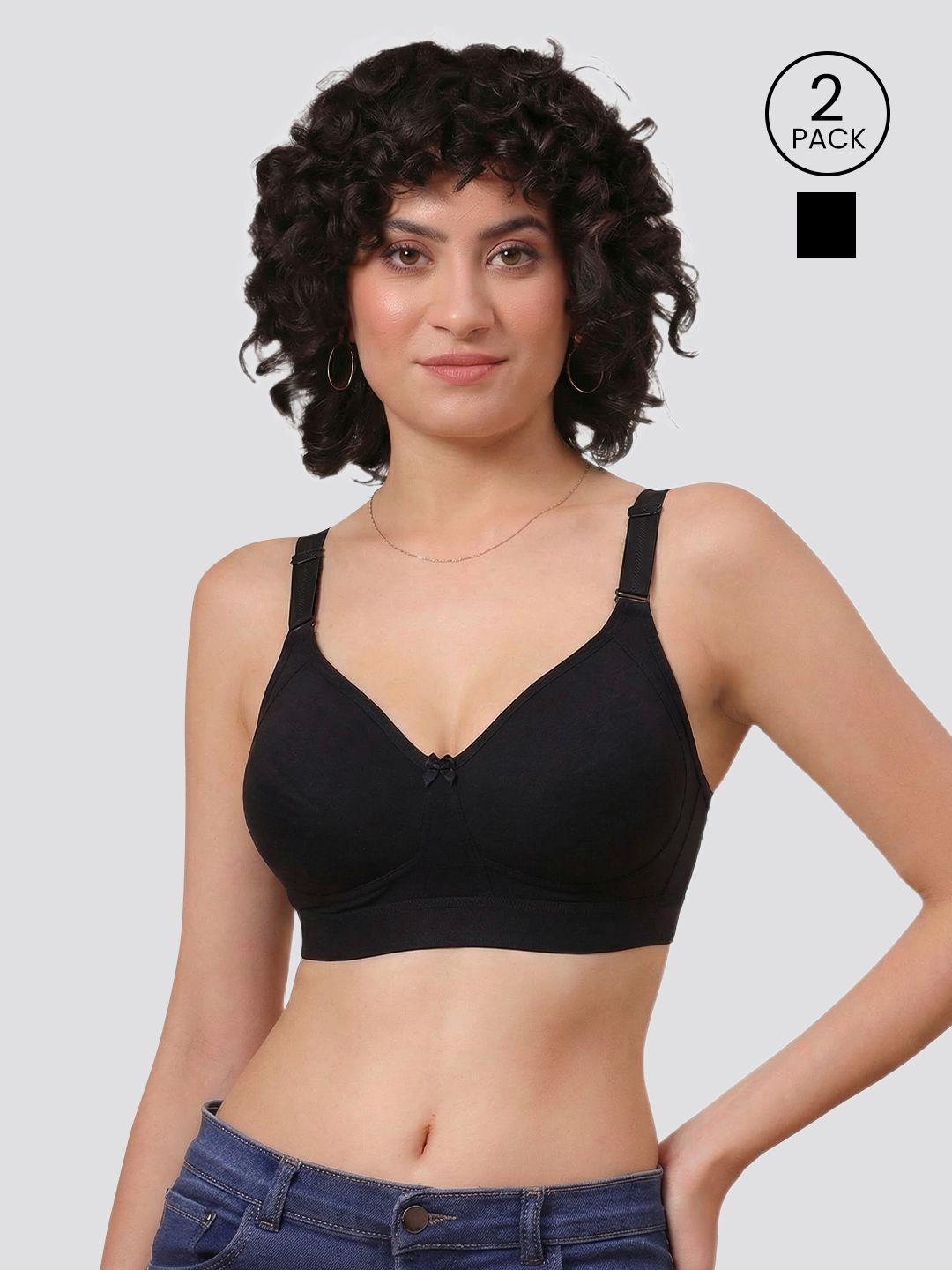 Buy Kalyani Pack Of 2 Ashley Double Layered Seamless Cups Full Coverage Cotton Lycra Bra - - Apparel for Women