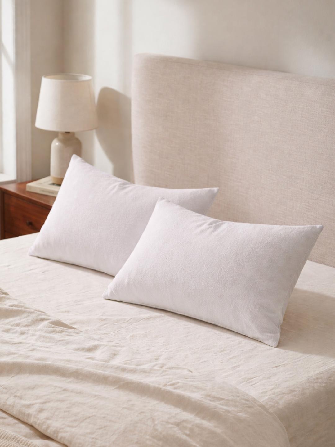 Buy GADDA CO White 2 Pieces Solid Cotton Linen Blend Rectangle Pillow Covers - - Home for Unisex