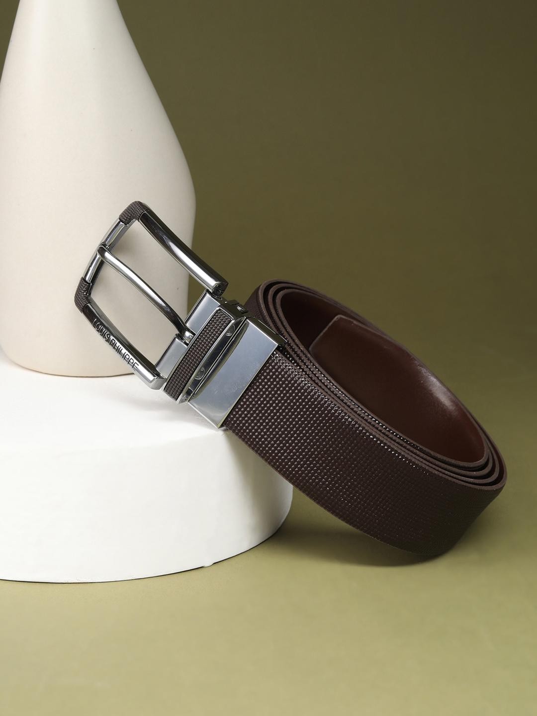 Buy Louis Philippe Men Italian Leather Dual Tone Zinc Alloy Buckle Formal Reversible Belt -  - Accessories for Men