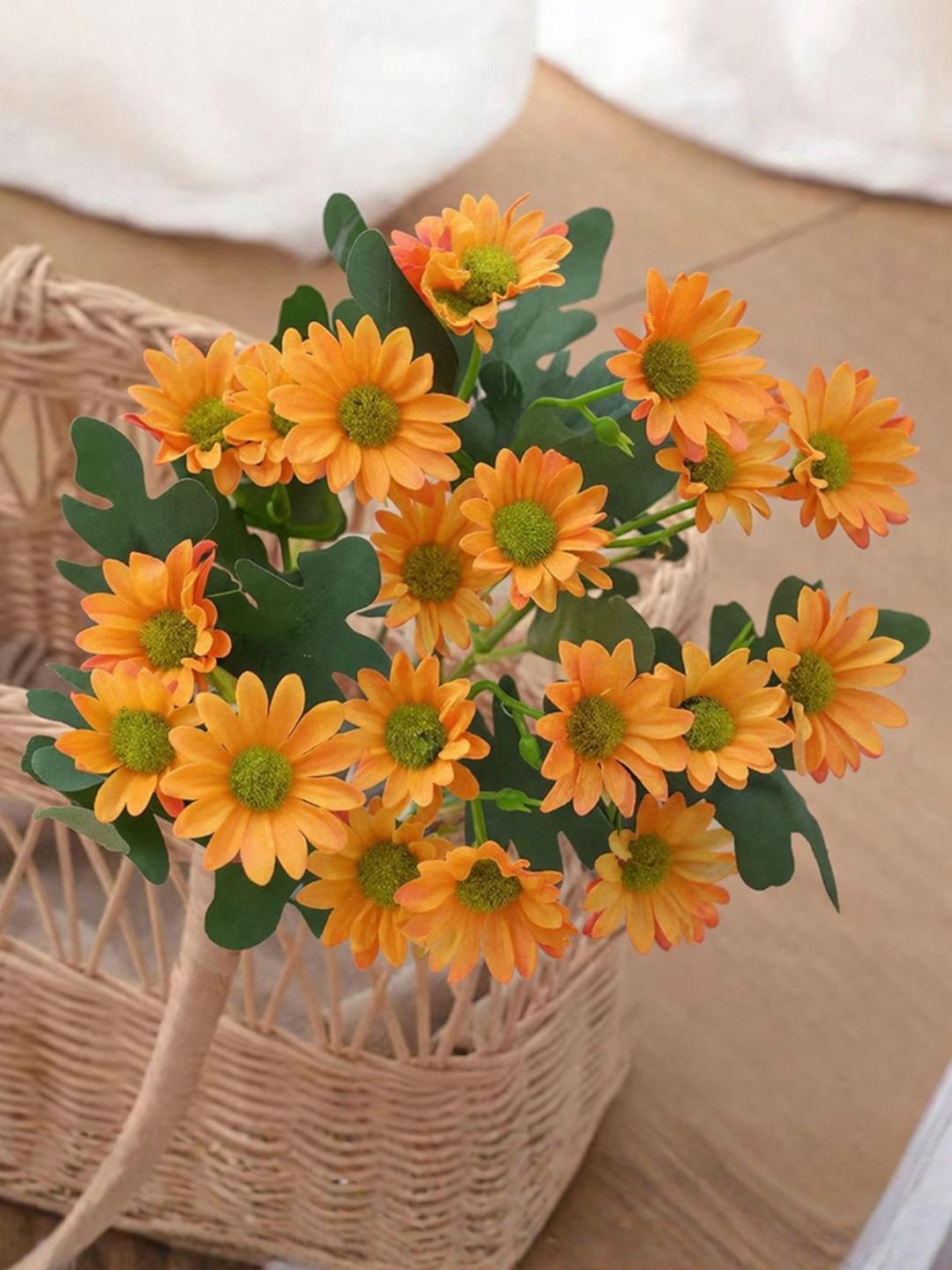 Buy Art Street Set Of 2 Orange Table Decor Plastic Daisy Artificial Flower 13 In - - Home for Unisex