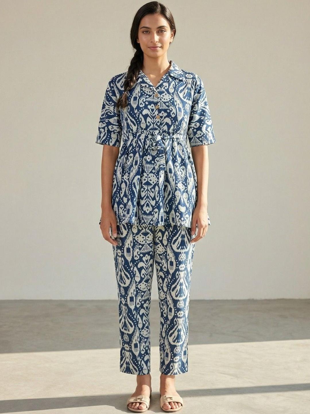 Buy ZIVRAA Printed Top With Trousers - - Apparel for Women