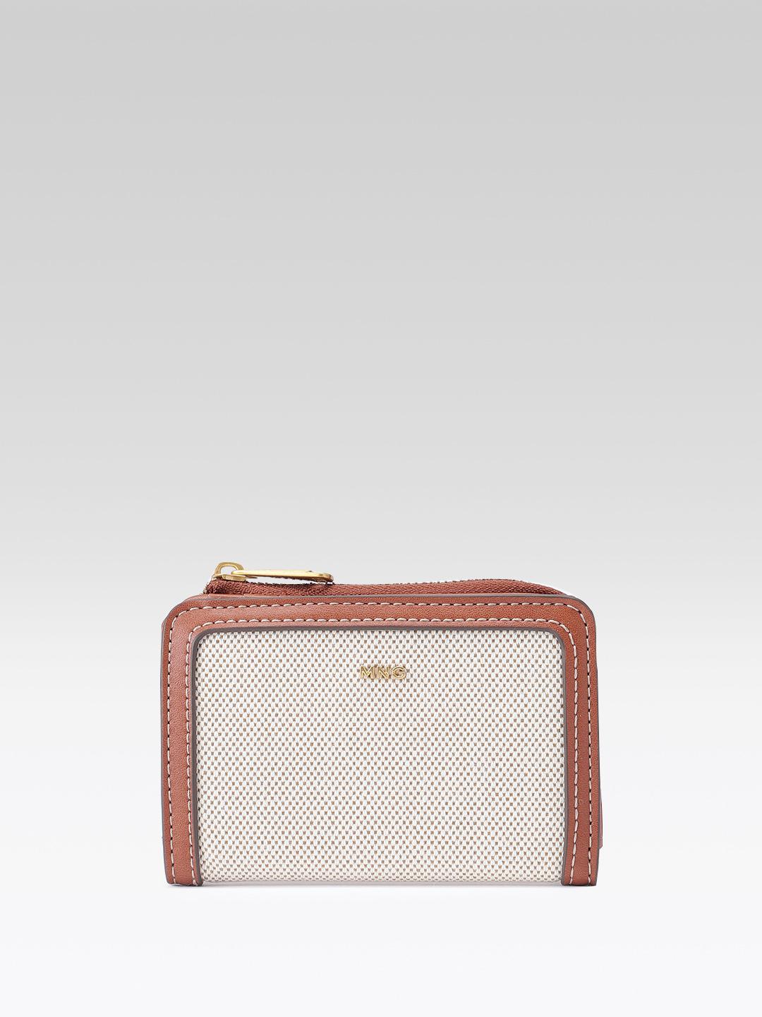 MANGO Women Textured Zip Around Wallets