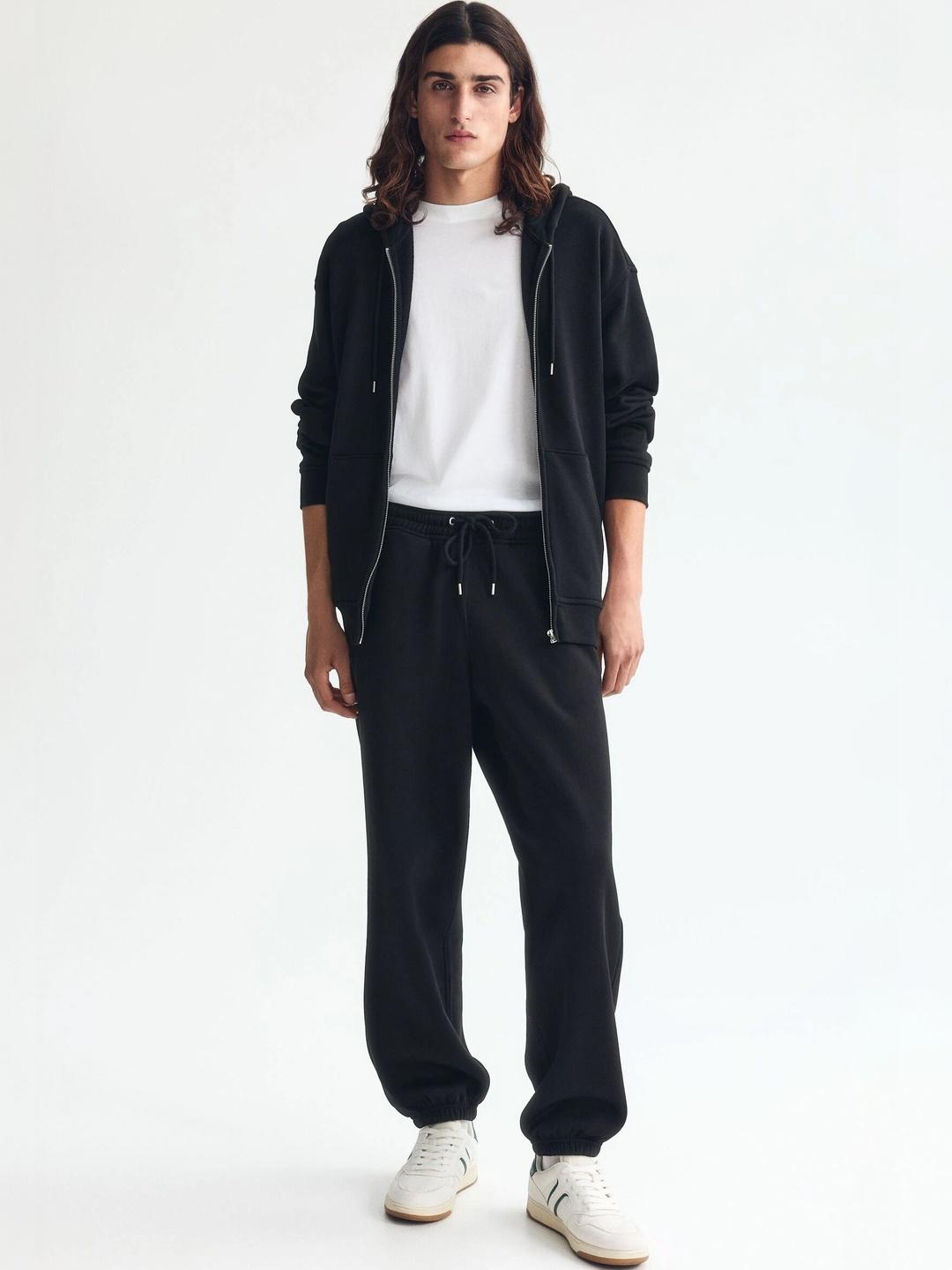H&M Men Black Regular Fit Joggers - Image 1