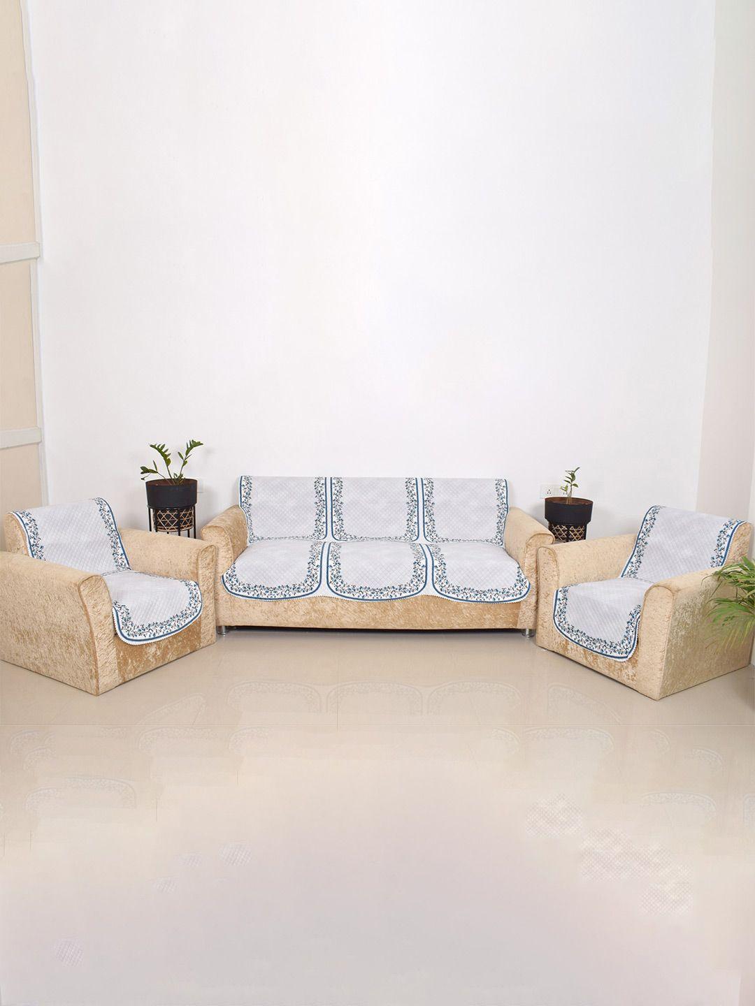 Buy BELLA TRUE Floral Vine Polyester Washable 6PC Straight 5 Seater Sofa Cover 27In -  - Home for Unisex