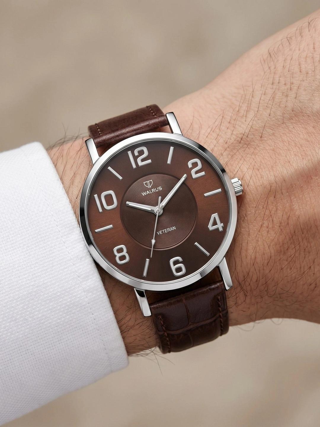 Buy Walrus Men Brown Brass Dial & Brown Straps Analogue Watch WWTM OPUS III 090907 -  - Accessories for Men