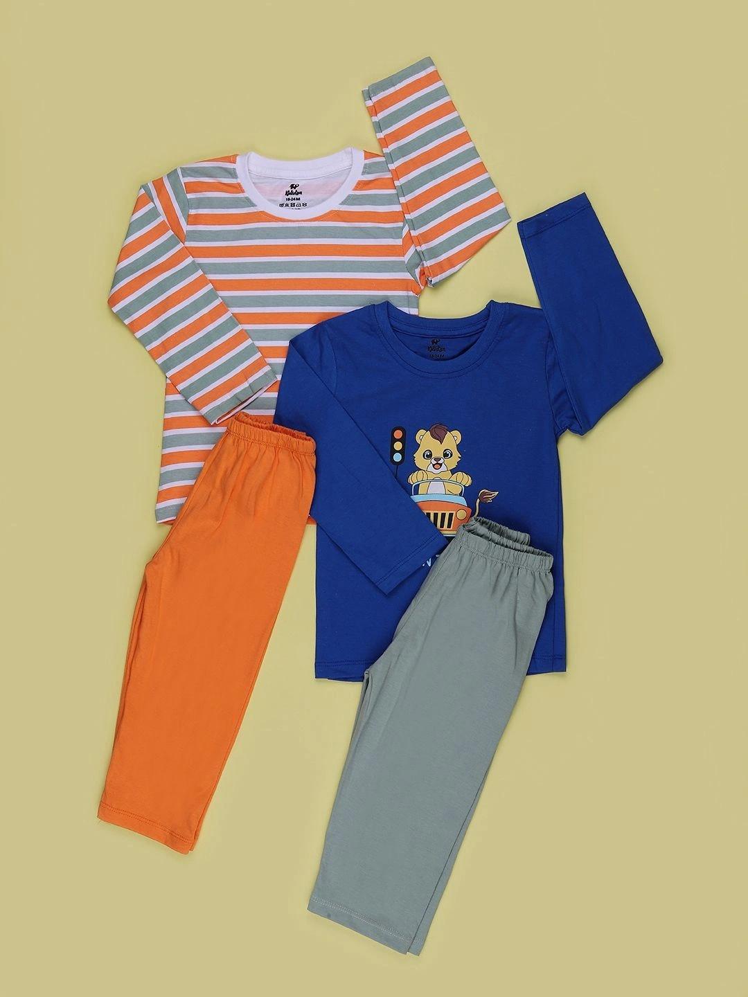 Buy V Mart Pack Of 2 Boys Printed T Shirt With Pyjamas -  - Apparel for Boys