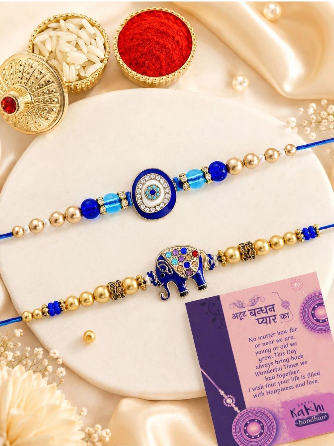 Buy CraftVatika Set Of 2 Brother Bhaiya Evil Eye Magnet Rakhi Gift Combo -  - Accessories for Unisex