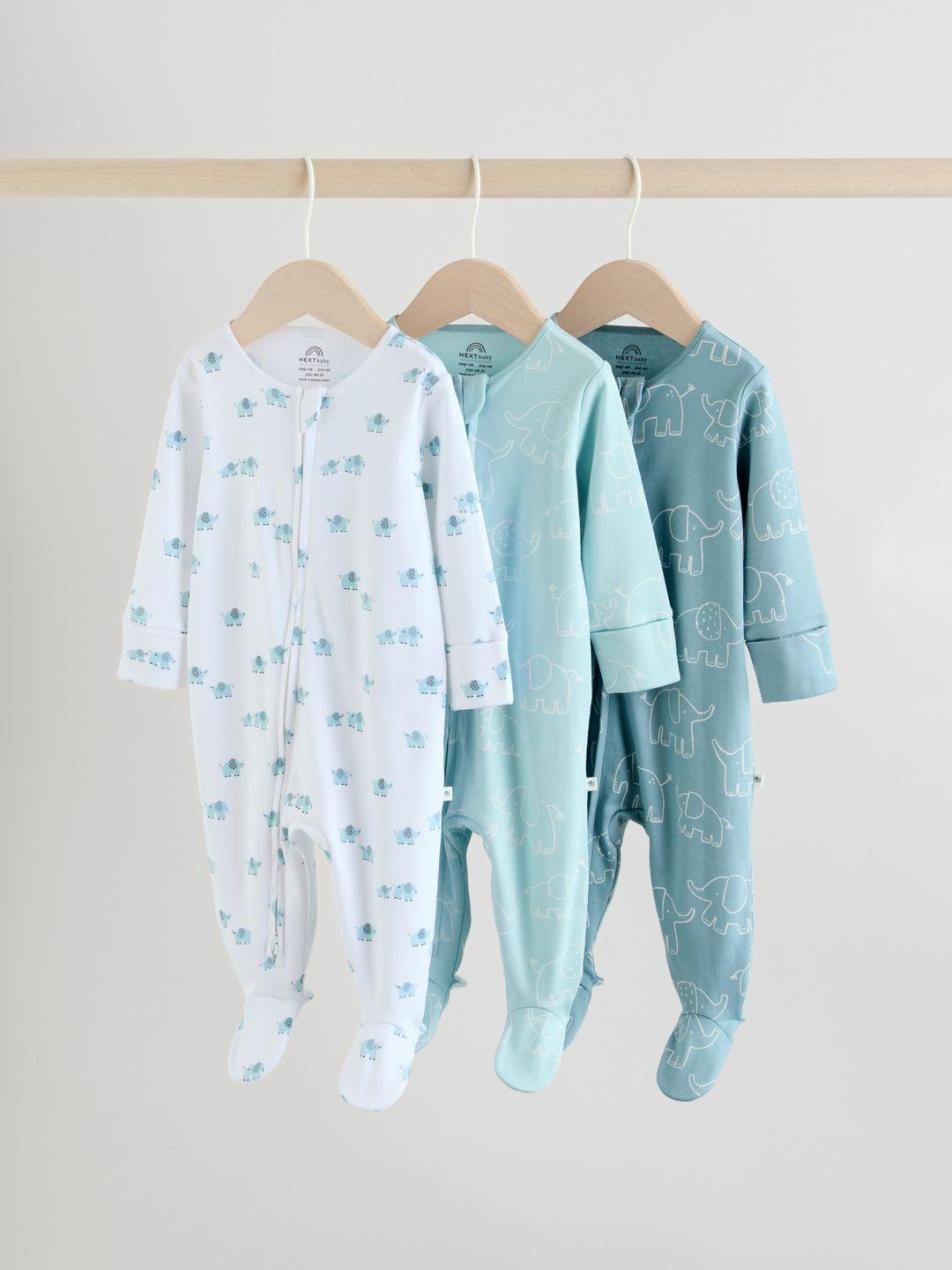 Buy NEXT Boys Pack Of 3 Printed Pure Cotton Sleepsuit - - Apparel for Boys