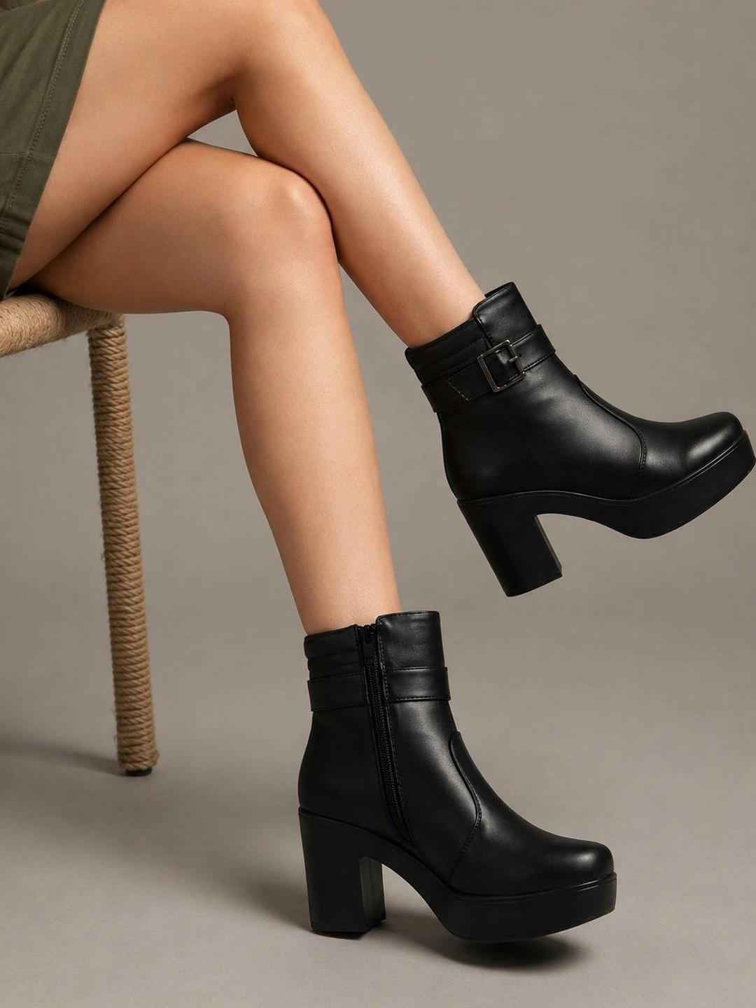 Buy The Roadster Lifestyle Co Women Zip Fastening Ankle Boots With Block Heel - - Footwear for Women