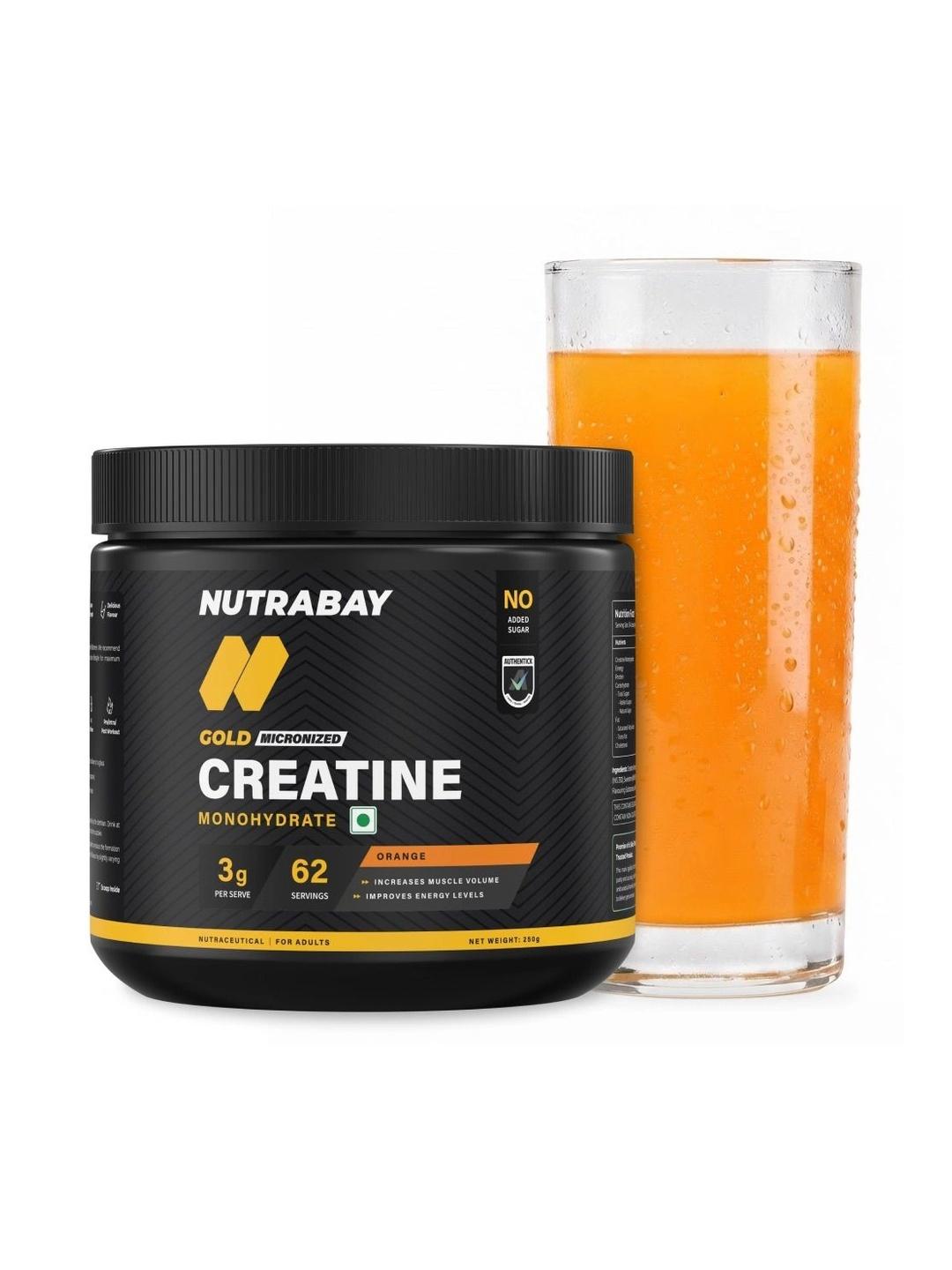Buy Nutrabay Gold Micronised Creatine Monohydrate   250 G   Orange Flavor -  - Gourmet for Unisex