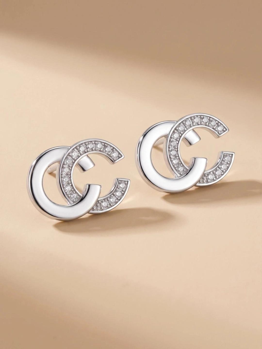 Buy MYKI Silver Plated Geometric Studs Earrings - - Accessories for Women