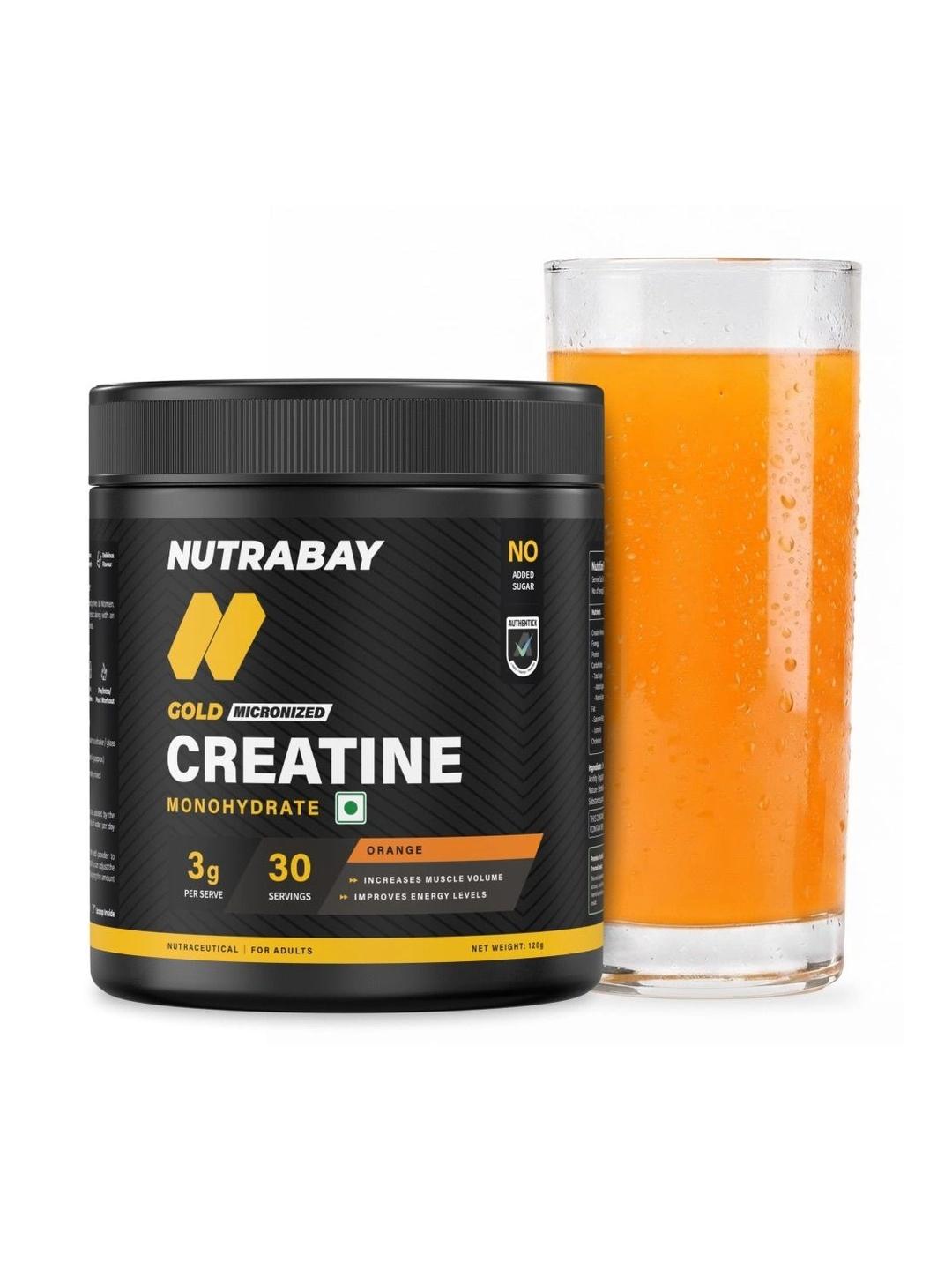 Buy Nutrabay Gold Micronised Creatine Monohydrate   120 G   Orange Flavor -  - Gourmet for Unisex