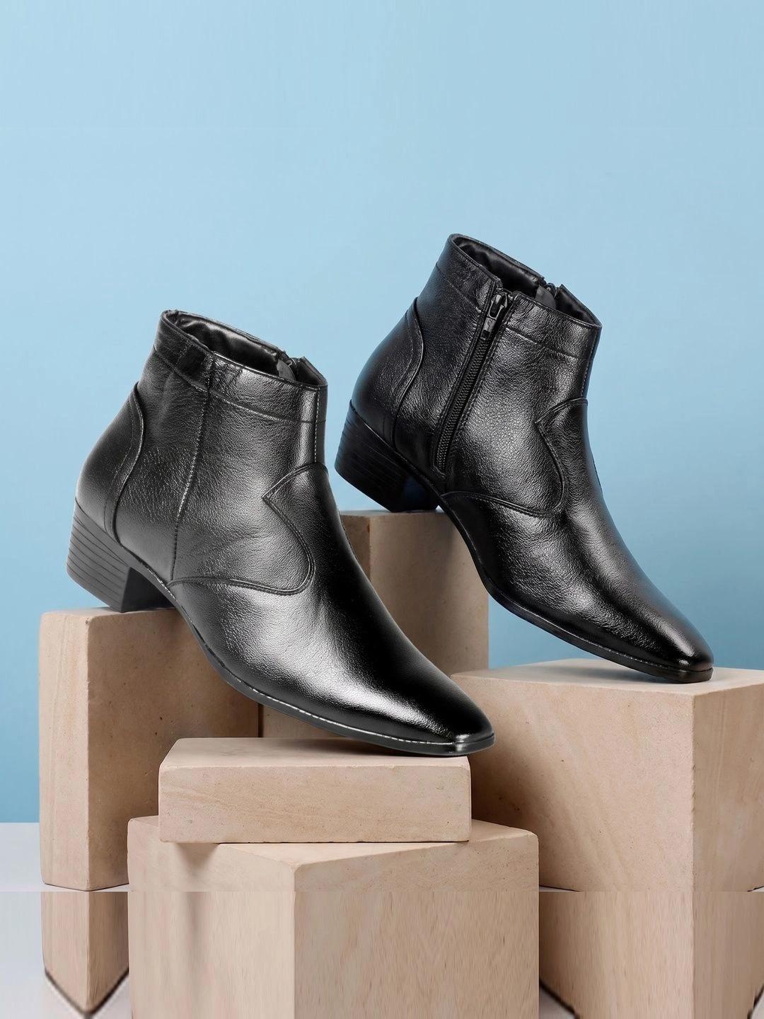 Buy Bxxy Men Mid Top Block Heel Formal Boots - - Footwear for Men