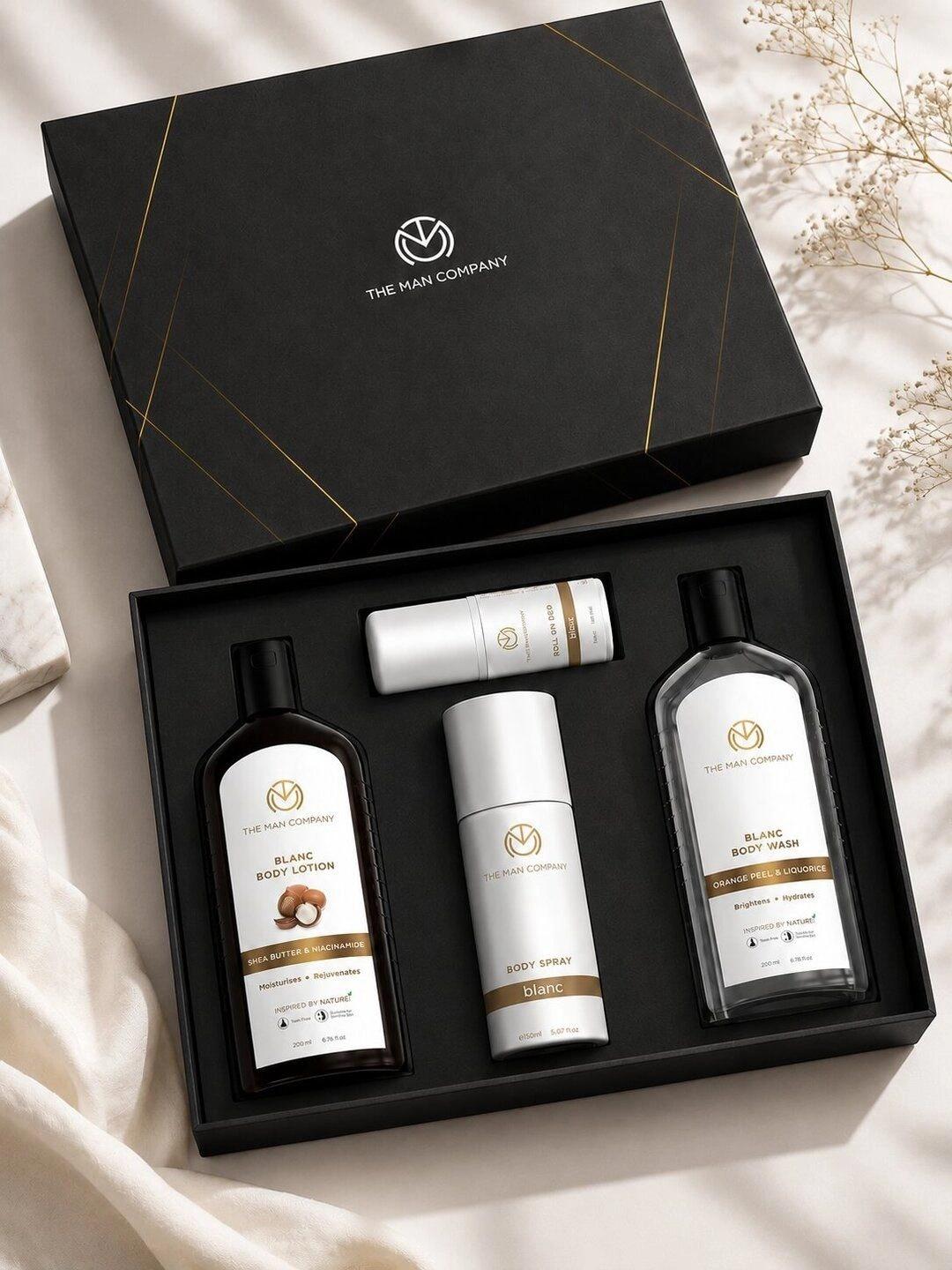 Buy THE MAN COMPANY Blanc Body Wash 200ml+ Body Lotion 200ml+ Roll On Deo 55ml+ Perfume 120ml - - Personal Care for Men