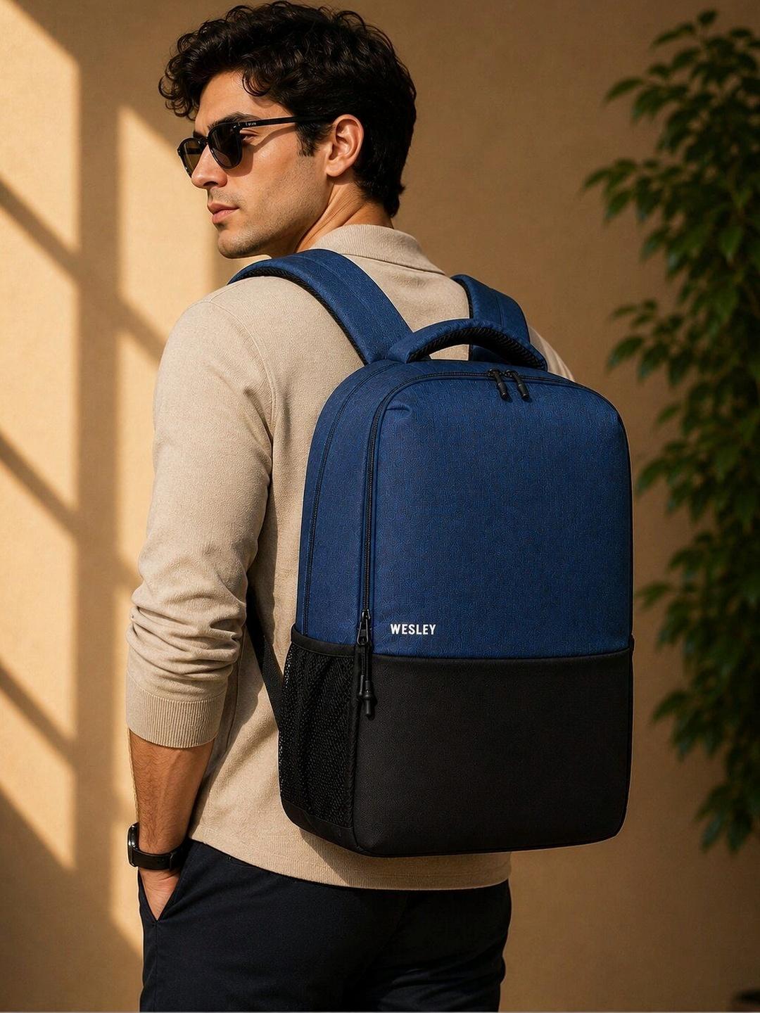 Wesley Unisex Colourblocked Backpack - Image 1
