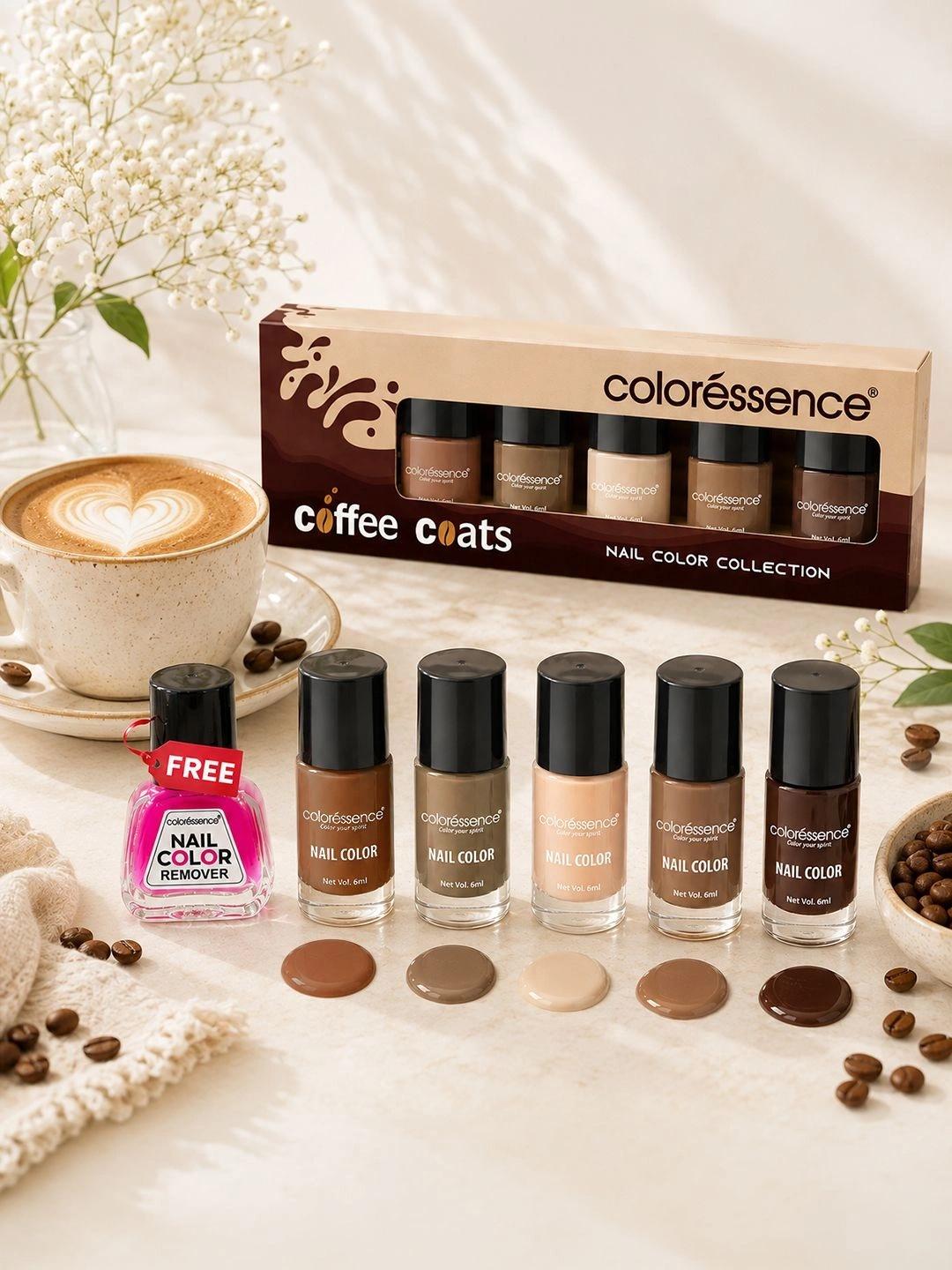 Buy Coloressence Set Of 6 Coffee Coats Quick Nail Color Collection 6ml Each - - Personal Care for Women