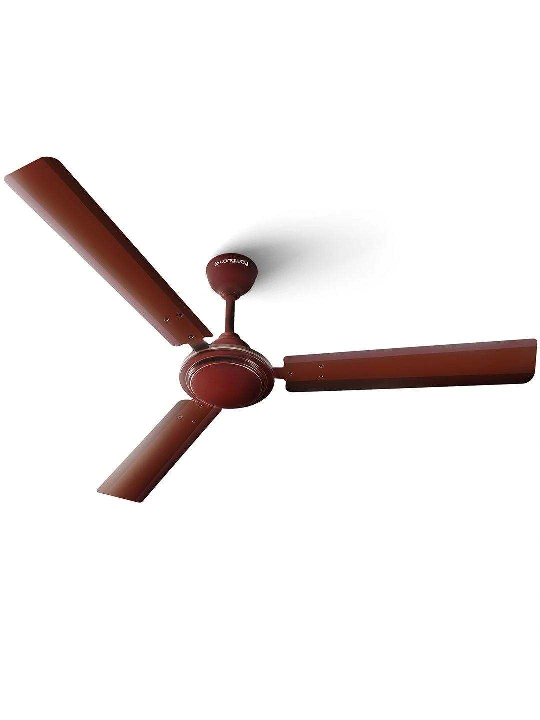 Buy Longway Brown1200 Mm Ultra High Speed 134 Rpm 3 Blade Noiseless Ceiling Fan -  - Home for Unisex