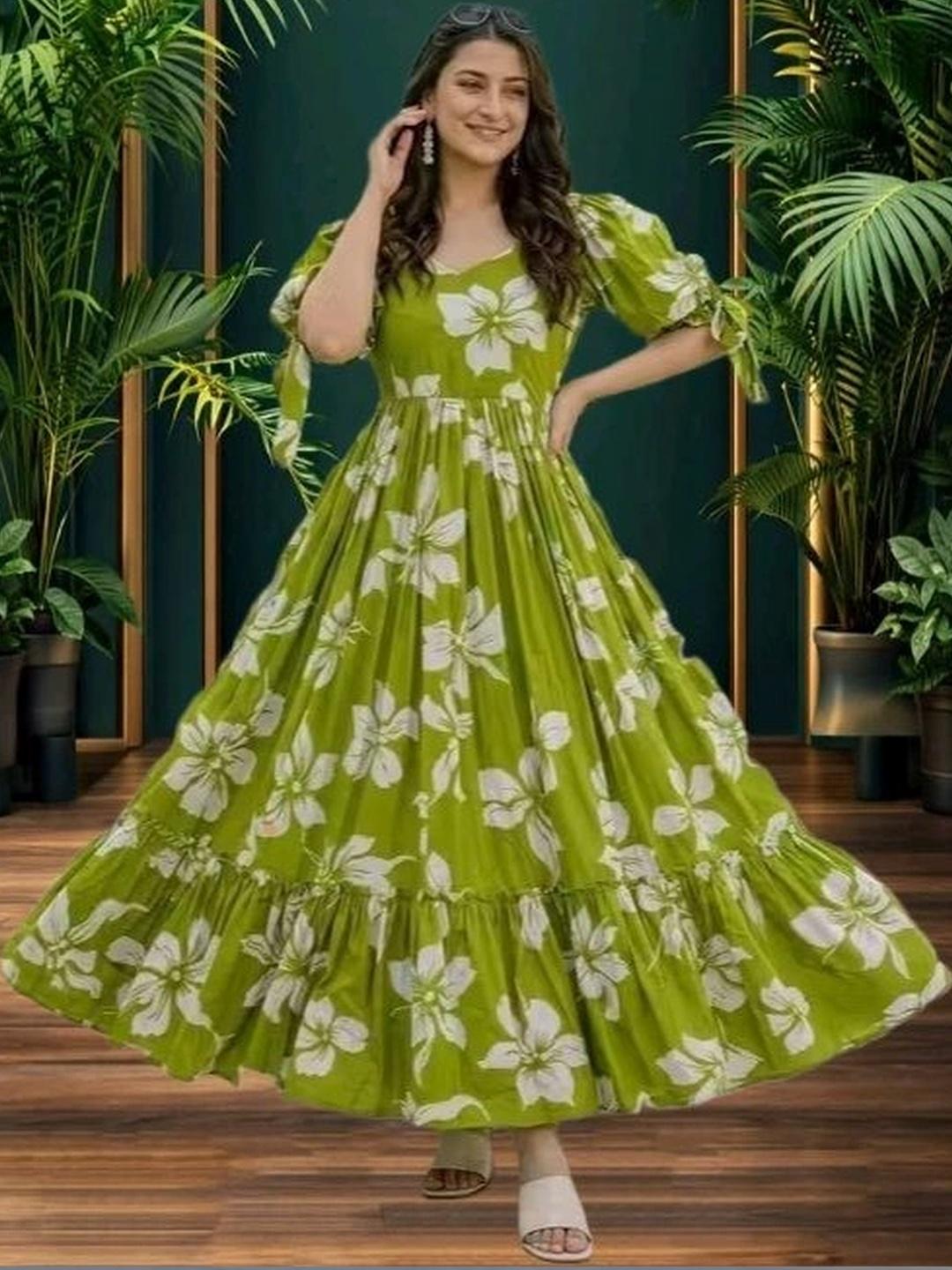 Moda Rapido Printed Cotton V-Neck Maxi Dress - Image 1