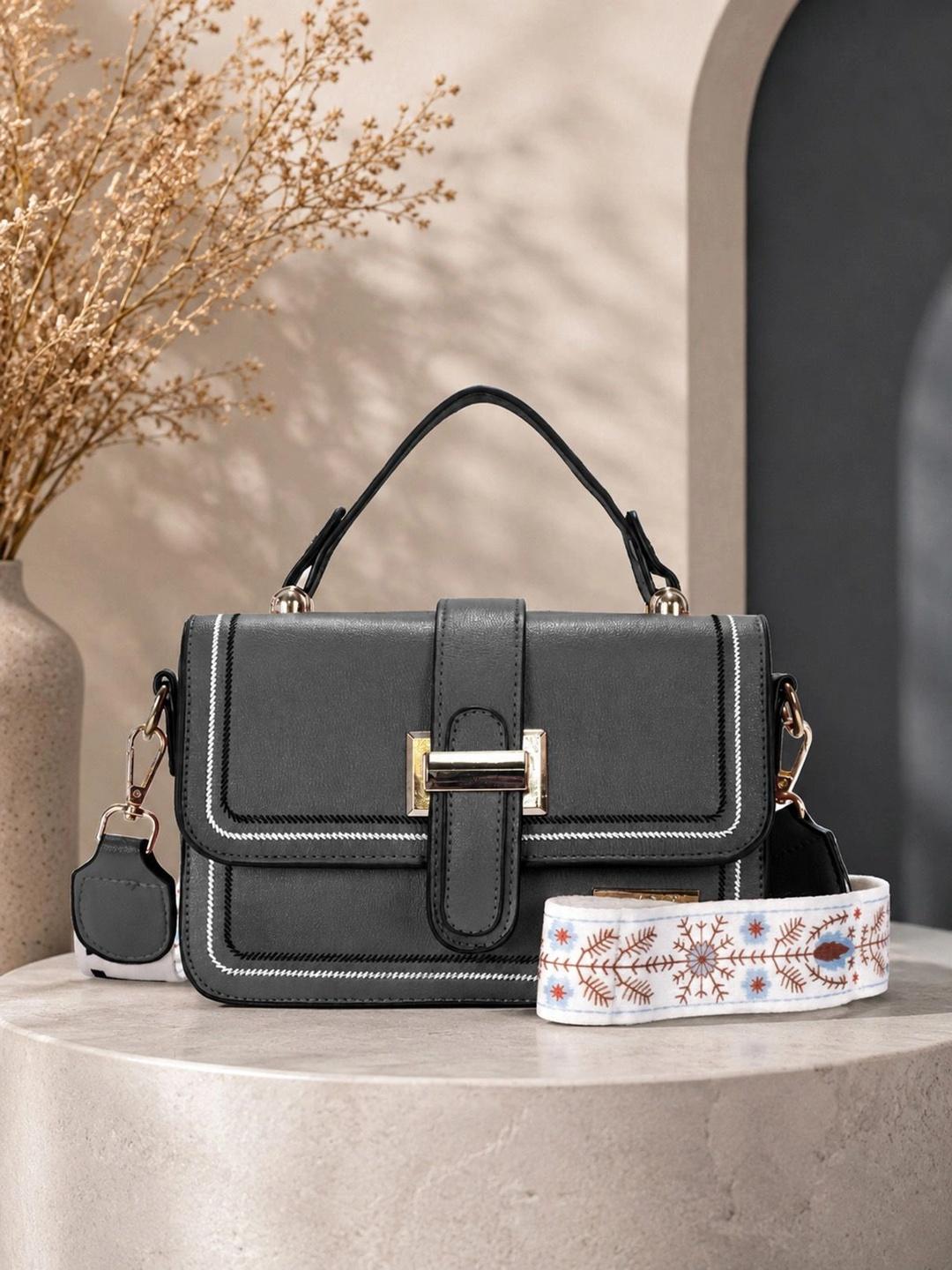 Buy Luvoksi Grey Structured Satchel - - Accessories for Women